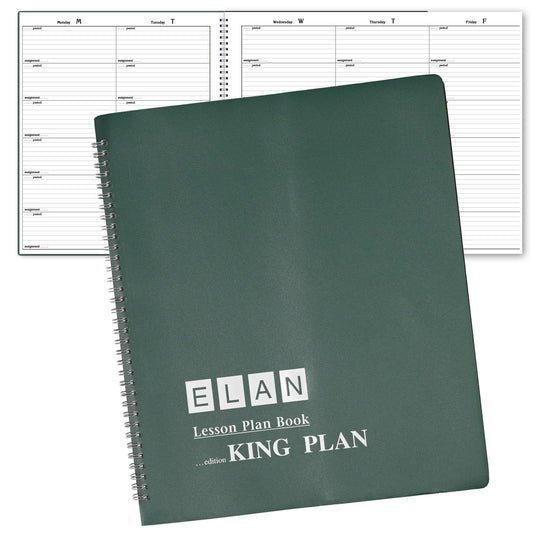 6 Period EXTRA Large Teacher Lesson Plan; Days Horizontally Across the Top (King Plan)