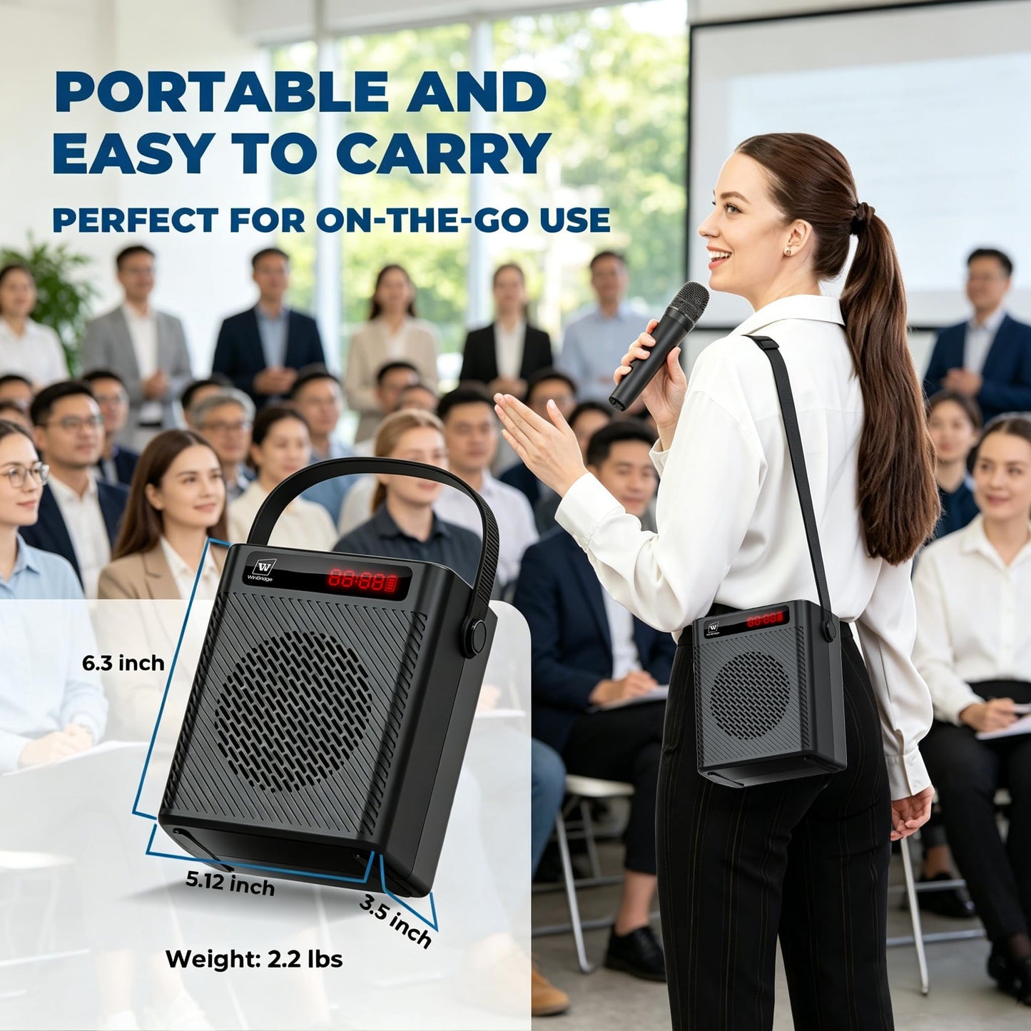 Voice Amplifier with Wireless Microphone & Speaker - Portable Mini Bluetooth PA System with Handheld Mic, 30W Ultra-Light Rechargeable Megaphone for Teachers, Speech & Outdoor Events - S93 Pro