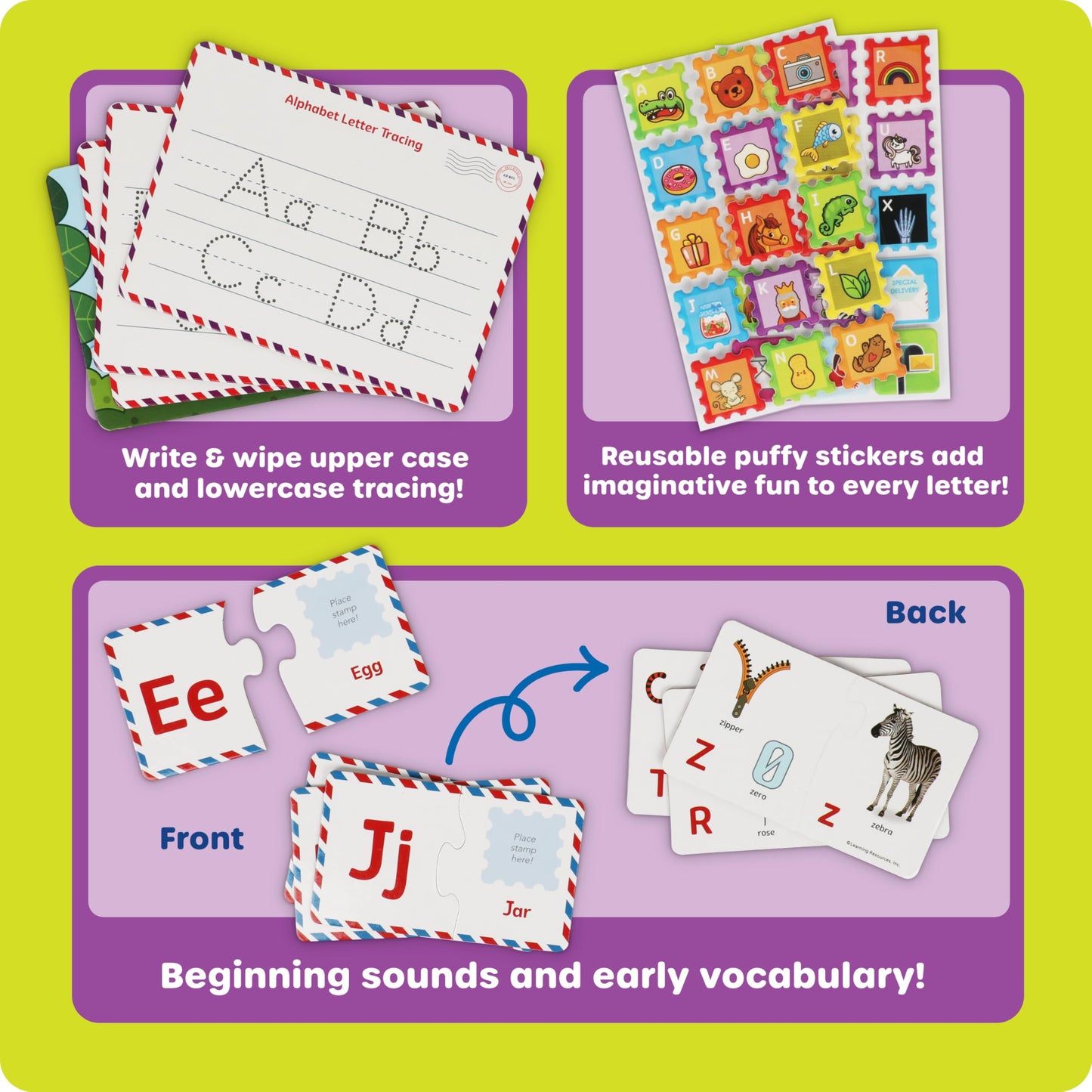 Learning Resources Alphabet Learning Mailbox - Montessori Toddler Toys, ABC Letter Tracing, Writing Practice, Manipulatives for Preschoolers, Gifts for Boys and Girls, Pretend Play, Fine Motor