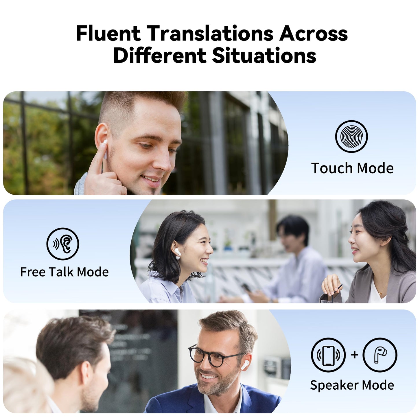 Wooask M3 Translator Earbuds Instant Translation Language Translator Device Support 74 Languages and 70 Accents (with Offline Package)