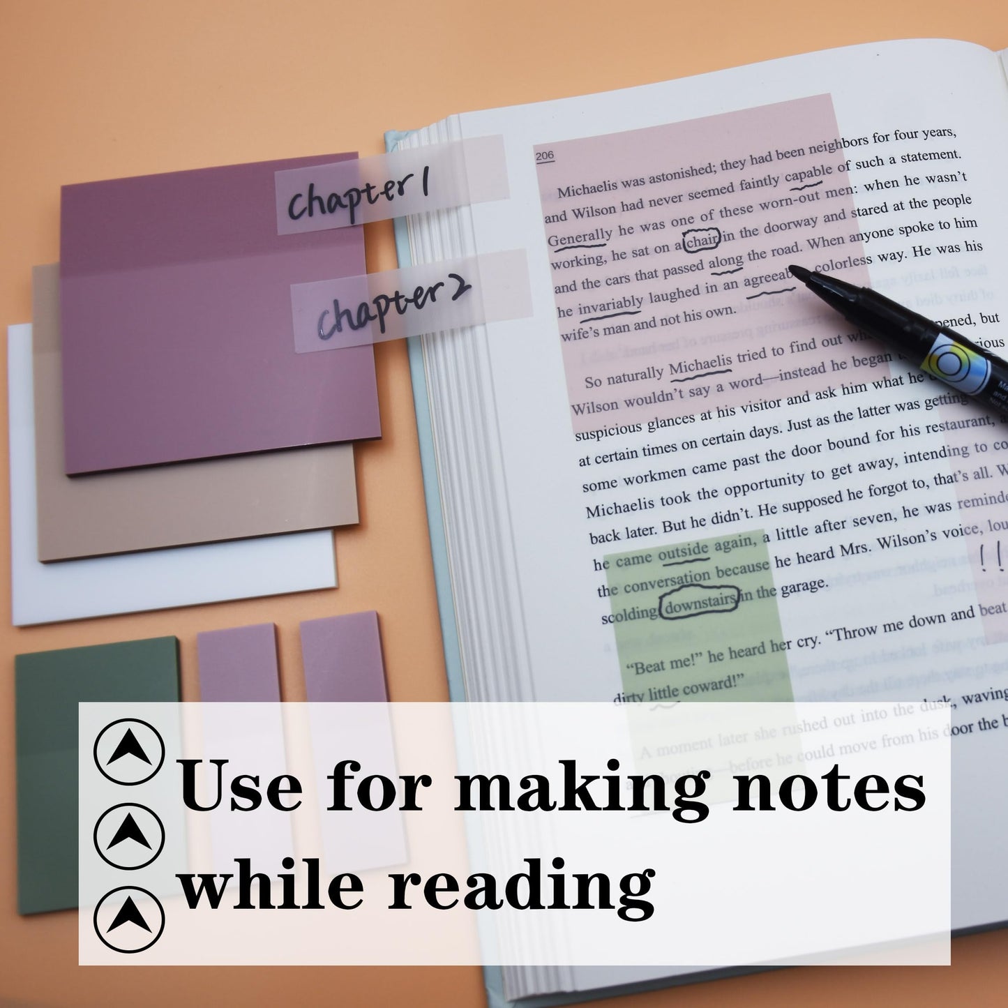 YOUDEFUL Transparent Sticky Notes, 3"x3" Clear Sticky Notes, Waterproof Translucent Sticky Note Pads for Books Annotation, Clear Post it Notes for Bible Study, School, Office