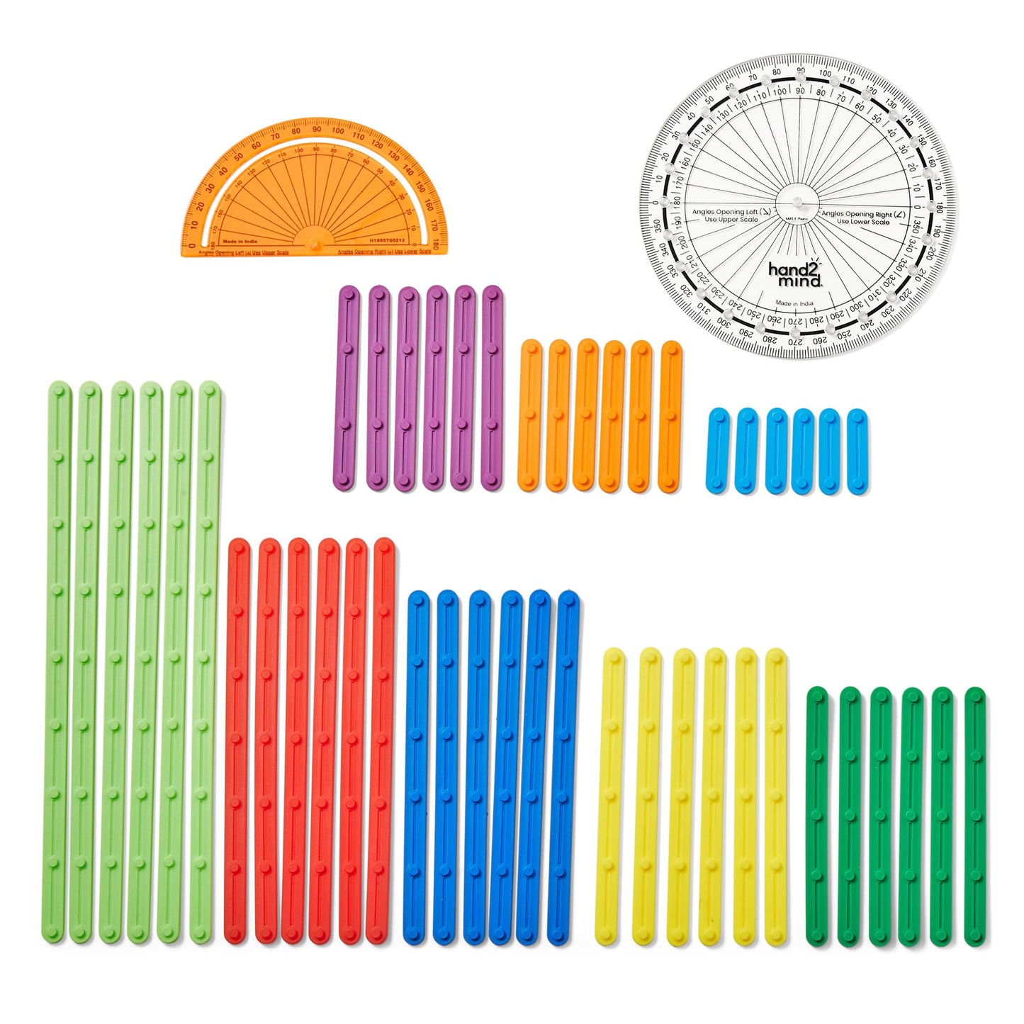 hand2mind AngLegs Classroom Set with 30 Protractors, Geometry Manipulatives, Geometric Shapes for Classroom, Montessori Math Materials, Math Teaching Tools, 4th Grade Math Manipulatives for Kids