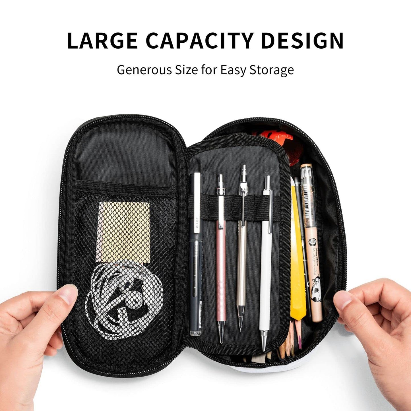 Geoocii Panda Large Capacity Pencil Case Organizer Pencil Pouch Stationery With Zipper School Supplies Pencil Bag For Girls Boys Teens Adult Office