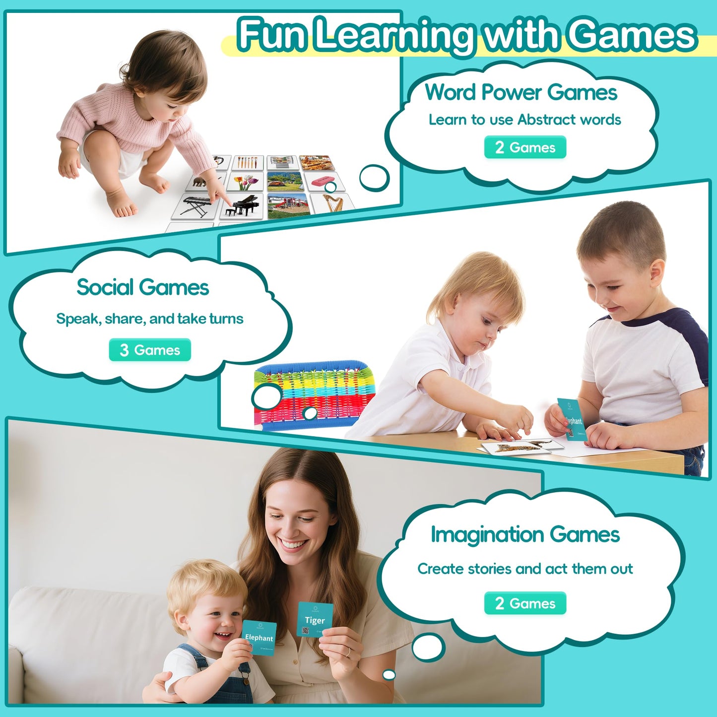 ALSOLIFE 100 Nouns Flash Cards for Toddlers, Expanded Vocabulary Cards with Videos, Preschool Learning Flashcards, Noun Picture Cards for Speech Therapy Material ABA Therapy| Language Builder Card