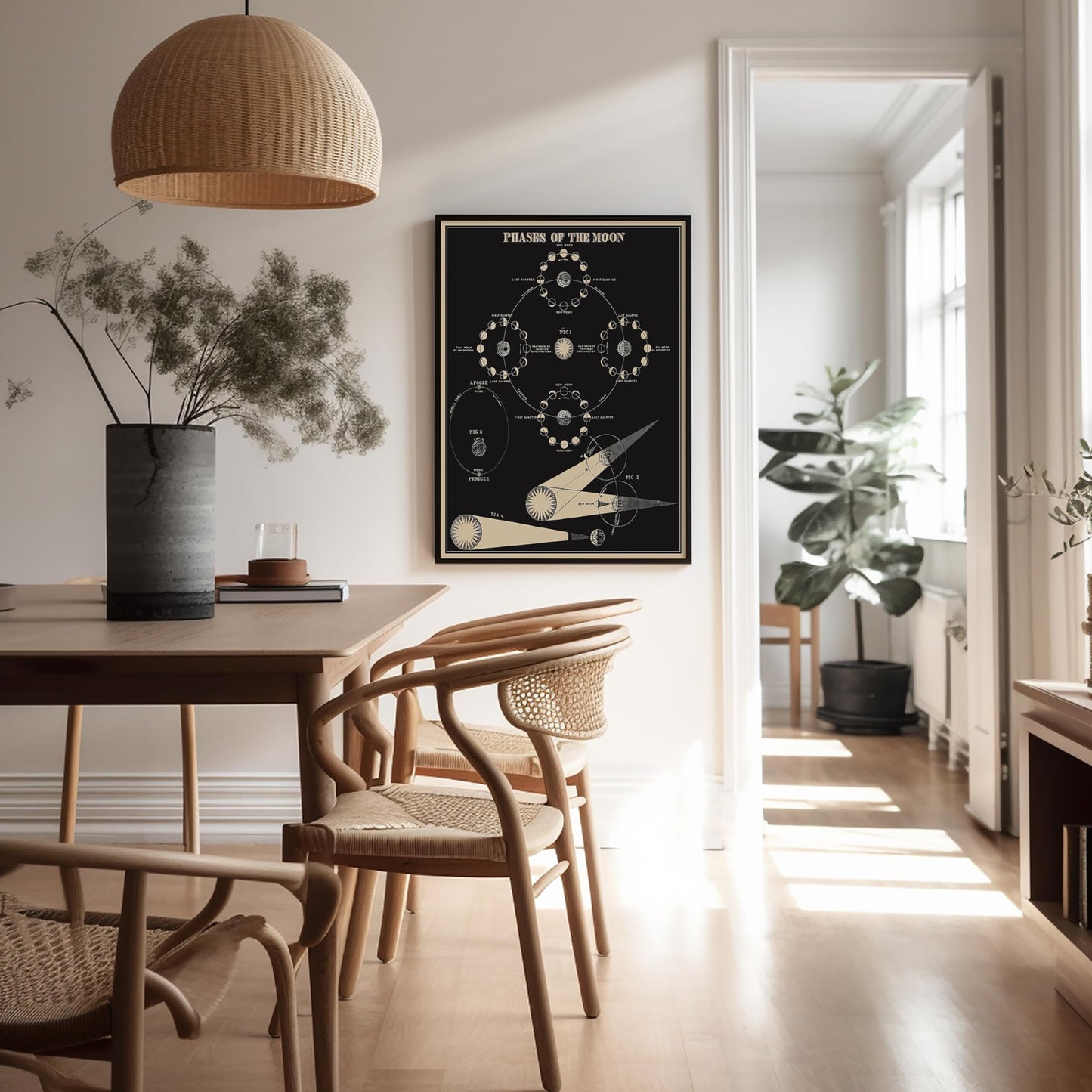 Poster Master Phases of the Moon Print - Astronomy Poster - Lunar Art - Gift for Planetary Astrology Fans - Educational Wall Decor for Classroom or Library - 8x10 Unframed Wall Art