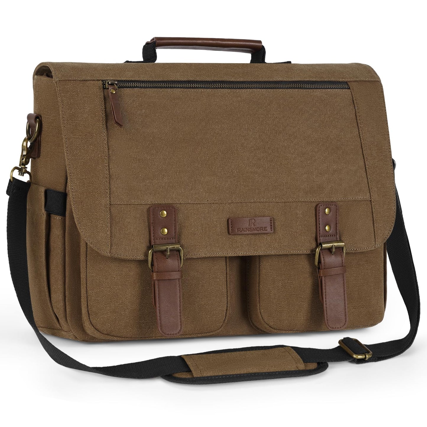 RAINSMORE Messenger Bag for Men, 15.6-17.3 inch Laptop Bag for Work College