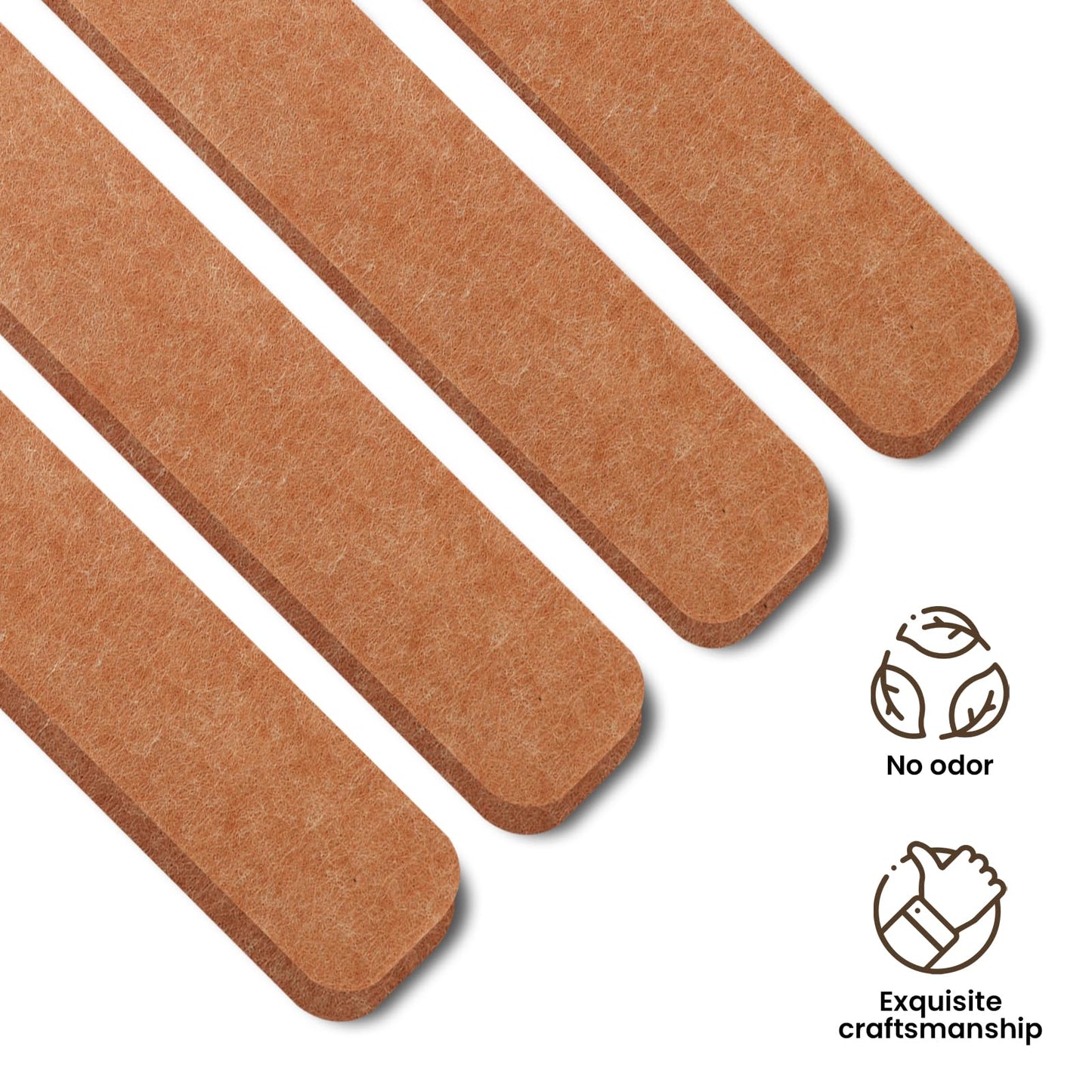 8-PCS 13"×2" Felt Bulletin Board Strips with Thumbtacks, Self-Adhesive Felt Strips, Suitable for Office, Classroom, and Home Decoration, Can Be Used to Stick Notes, Photos, and Memos(Brown)