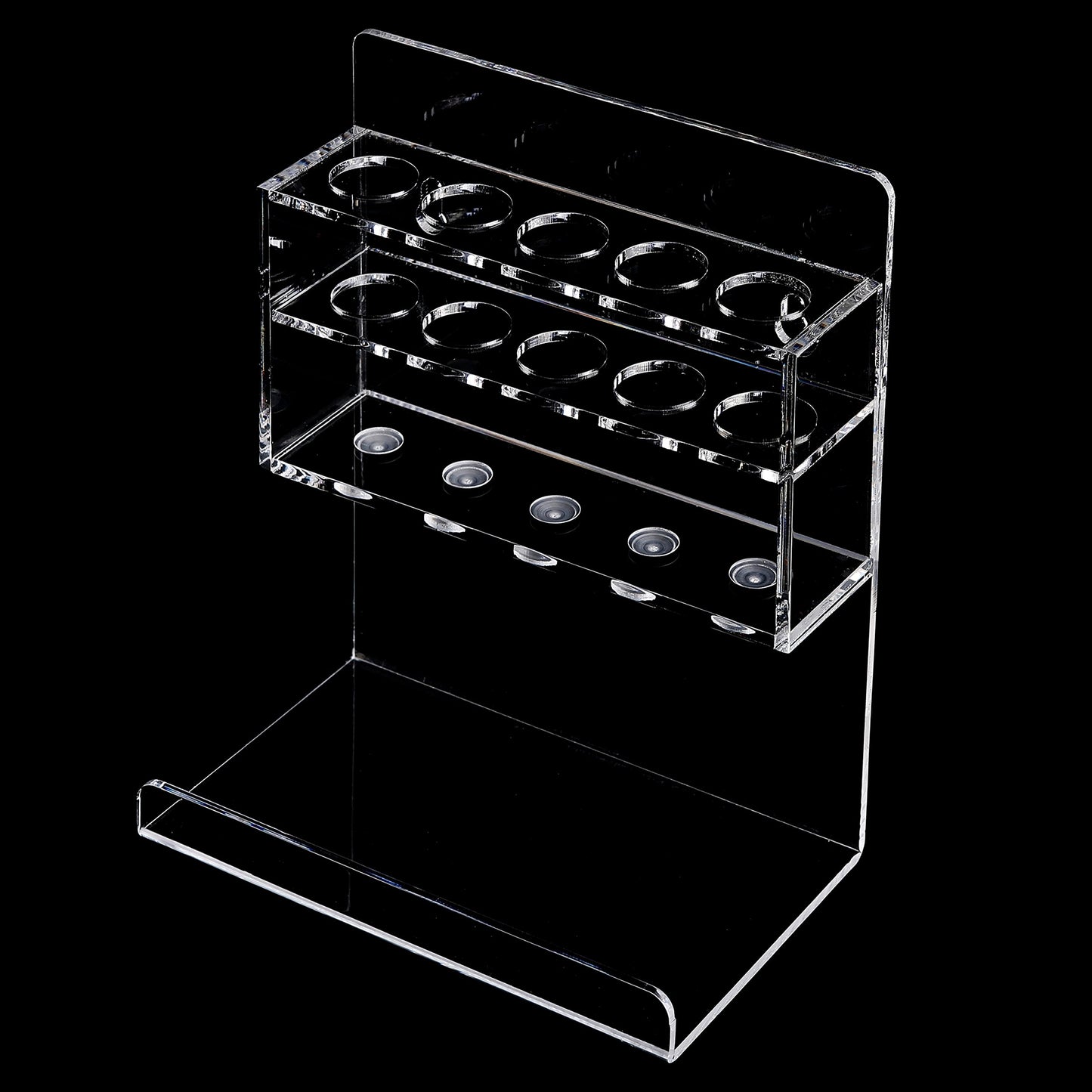 MyGift Wall Mounted Clear Acrylic Dry Erase Marker Holder Organizer for 5 Markers and Eraser, Hanging Whiteboard Accessories Rack for Office Home Dorm Classroom Meeting Room, Set of 2