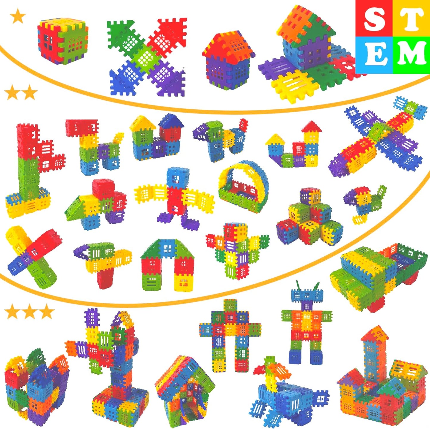 KUTOI Building Blocks – 100-piece Kids Builders Blocks Set with Storage Bag – Interlocking Building Blocks for Toddlers and Kids – Fun and Educational Toy Building Set for Skill Development