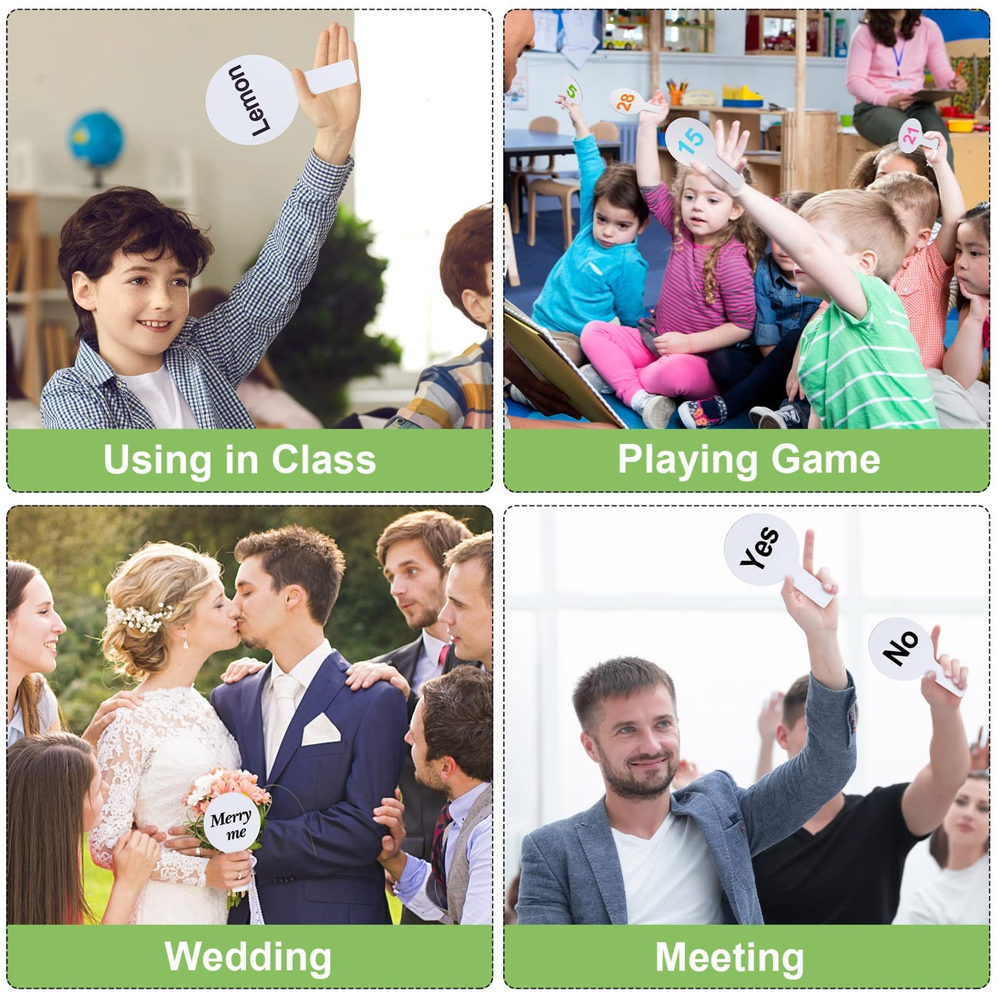 36 Sets 5x9 Inch Answer Dry Erase Paddles and 36 Black Marker Set Handheld Small Dry Erase Board Double Sided Auction Paddles Handheld Whiteboard for Classroom Voting Answering Auction Bidding