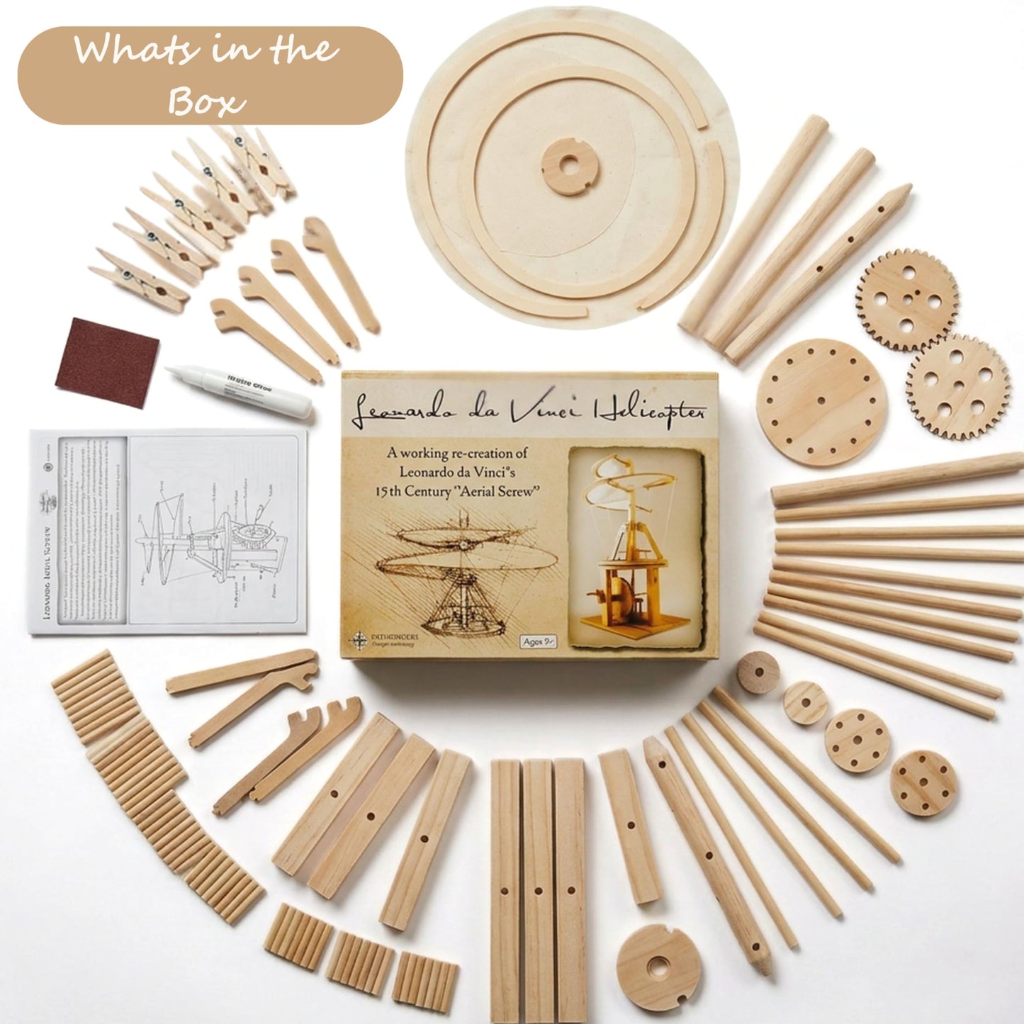 Pathfinders STEM Kit – Leonardo da Vinci Helicopter Model kit Science Kits | stem Toy Physics Toys | Engineering | Learning Resources