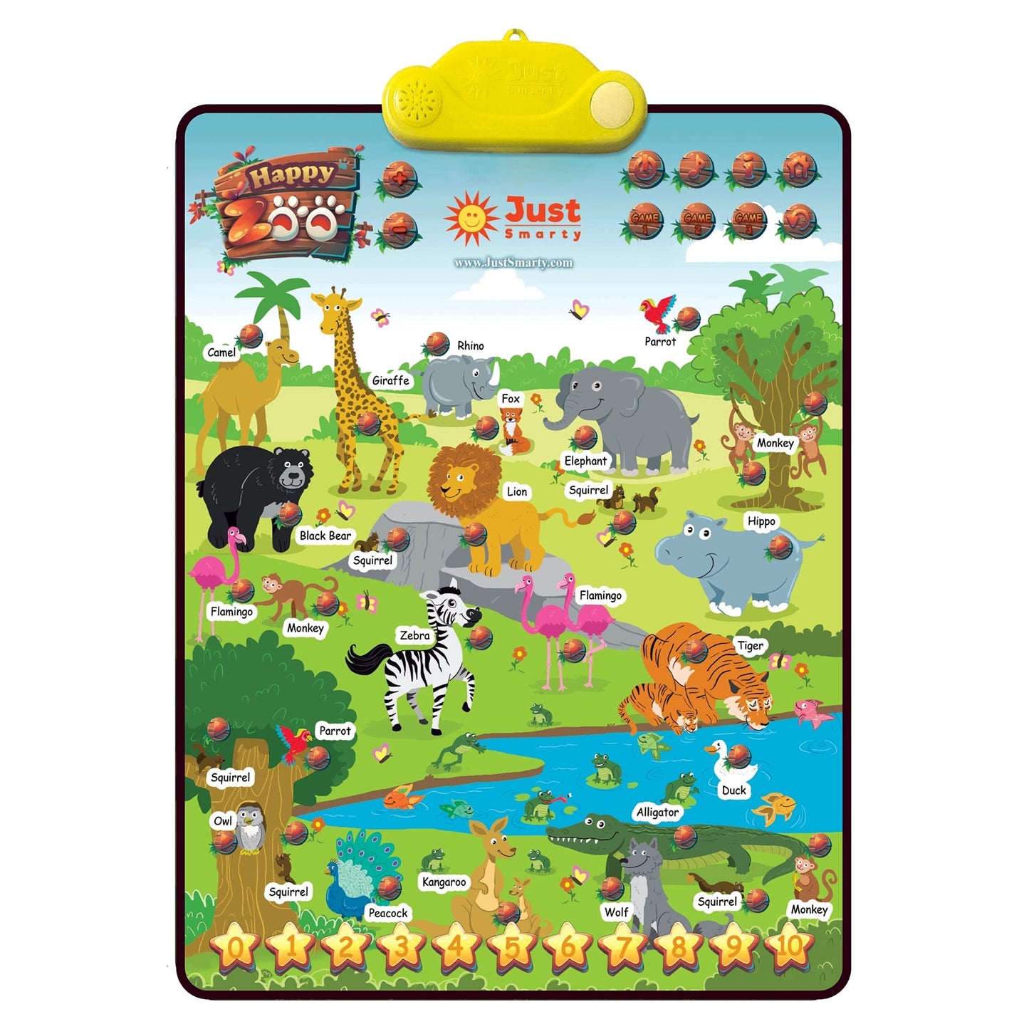 Just Smarty Zoo Animals Toddler Learning Toys Ages 3-6 | Sounds, Counting & Memory Games | Learning Resources Animals for Kids | Animal Facts Game | Toddler Learning Activities
