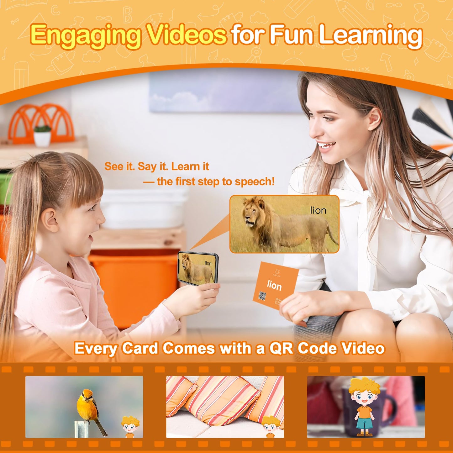 ALSOLIFE 80 Nouns Flash Cards for Toddlers 2-3, Key Vocabulary Flashcards, Sturdy & Durable Realistic Picture Cards for Speech Therapy, Autism Flash Cards for ABA Therapy and Special Education