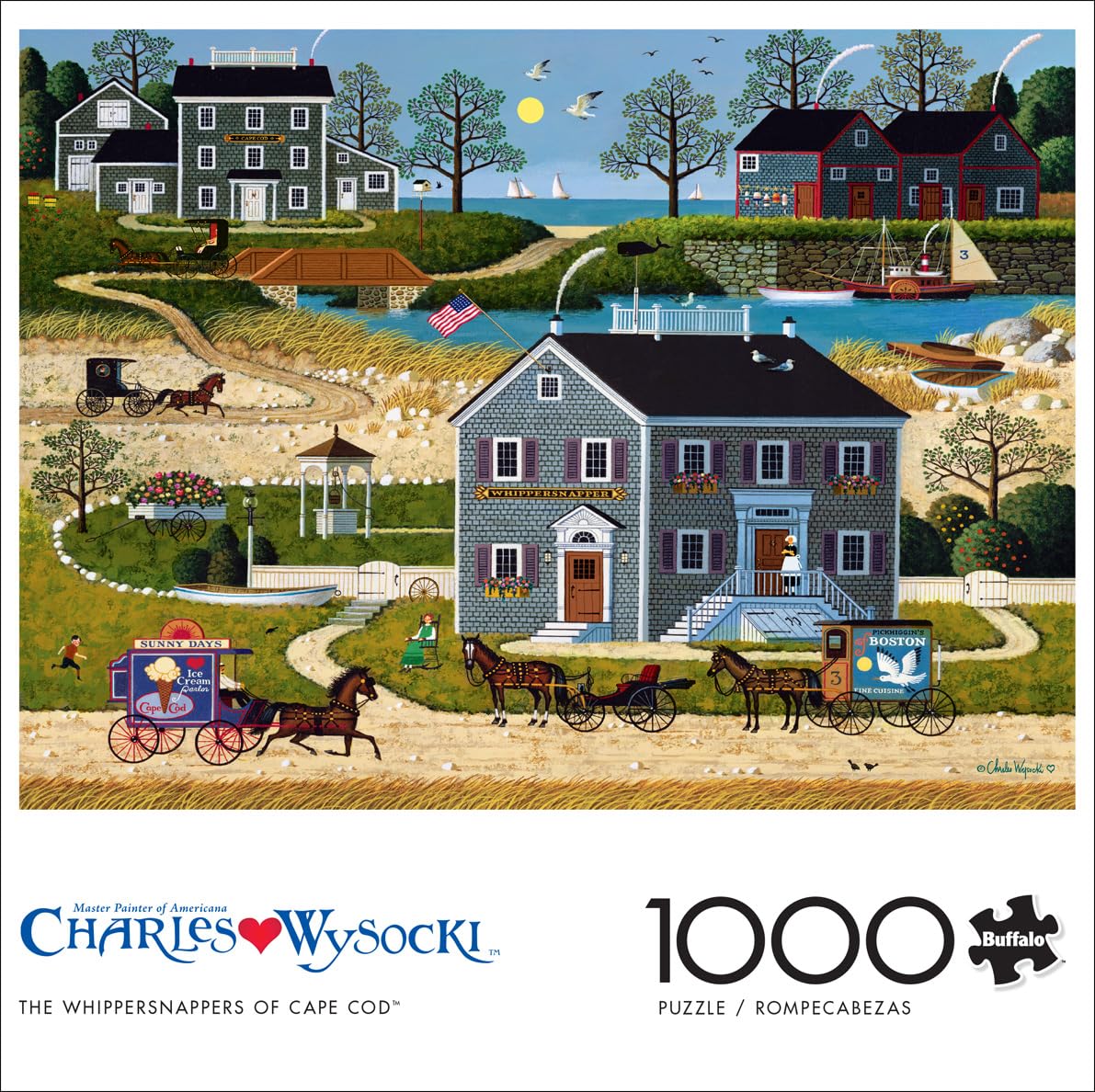 Buffalo Games - Charles Wysocki - The Whippersnappers of Cape Cod - 1000 Piece Jigsaw Puzzle for Adults -Challenging Puzzle Perfect for Game Nights - Finished Size is 26.75 x 19.75