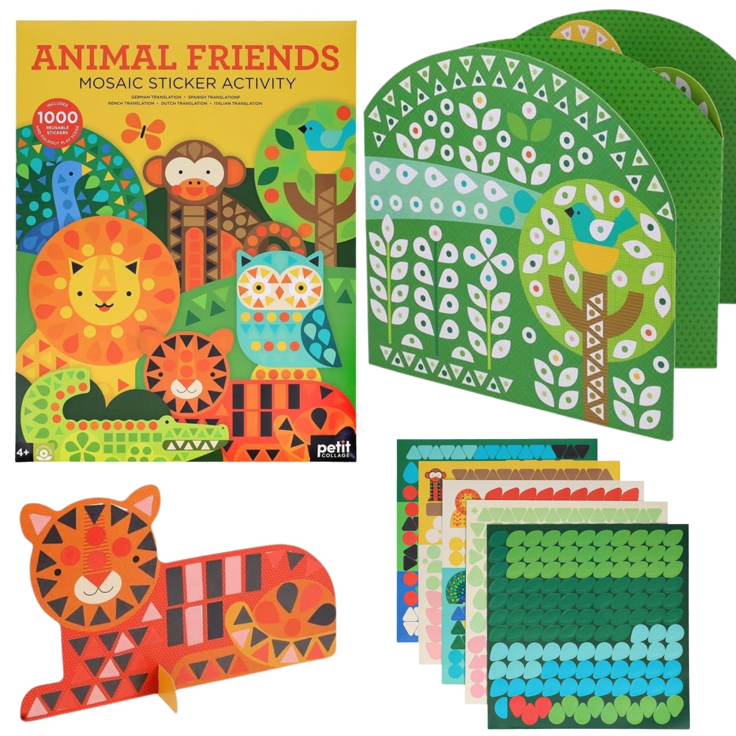 Petit Collage Mosaic Sticker Activity: Animal Friends