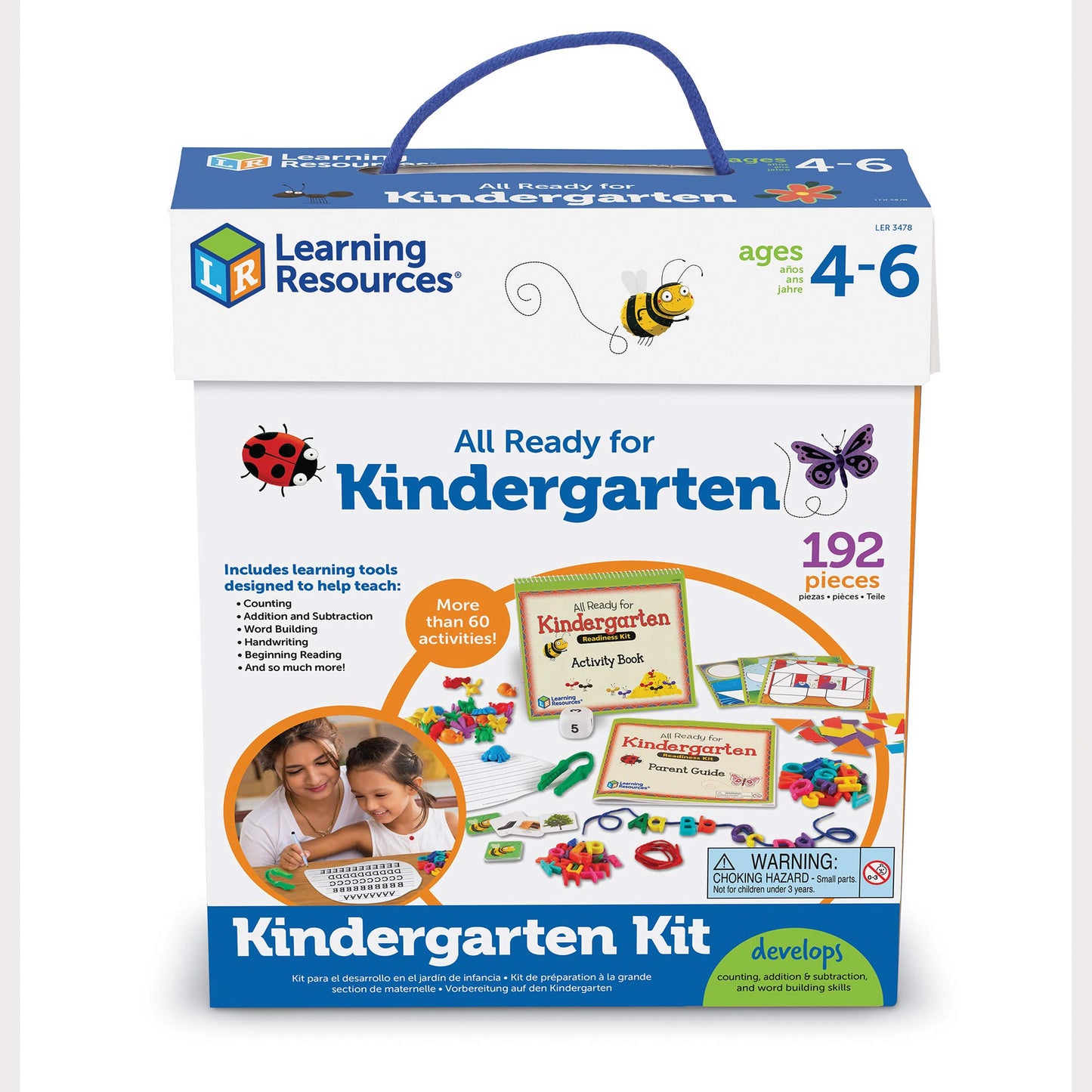 Learning Resources All Ready for Kindergarten Readiness Kit - Classroom Must Haves, Toddler Activities, Homeschool Supplies, Learn to Read, Spelling , Alphabet Kindergarten Workbook