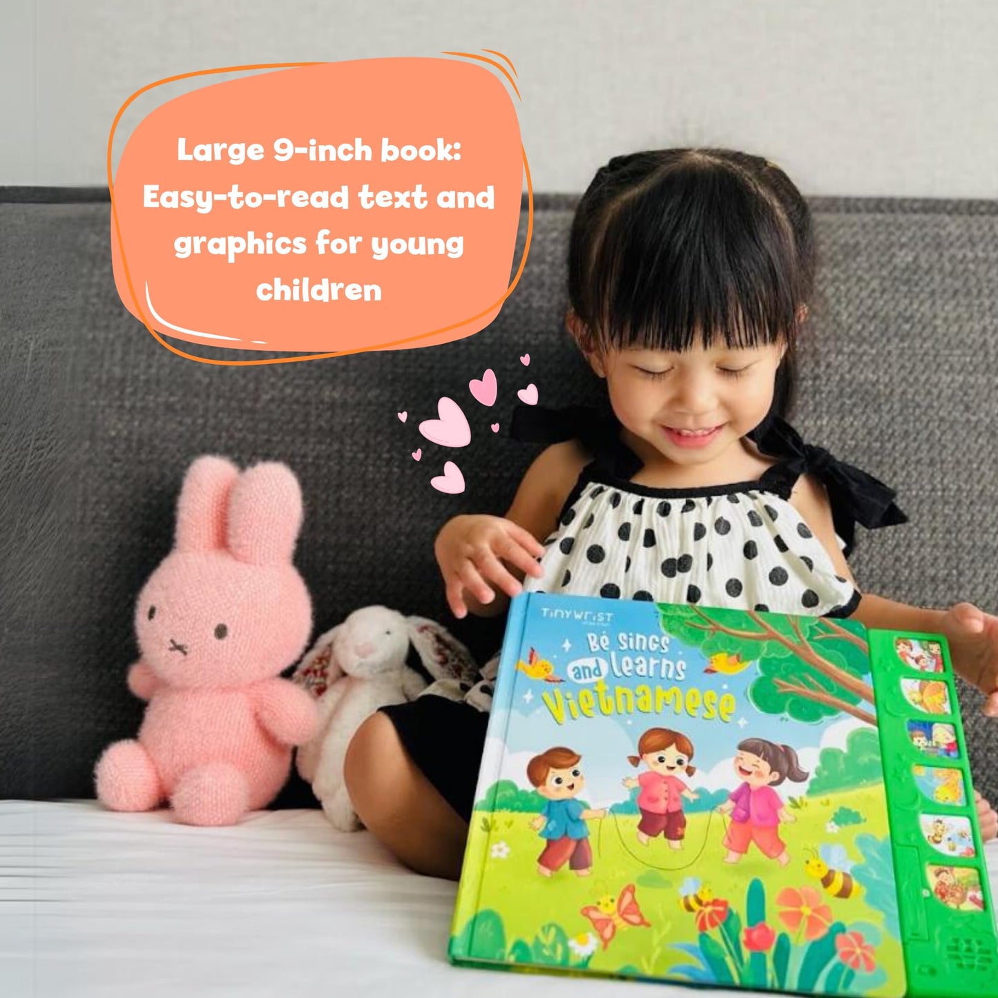 tinywrist AUDIOBOOKS - Bé Sings and Learns Vietnamese – Interactive Bilingual Music Book for Babies, Toddlers & Kids | Vietnamese-English Learning Toy | Northern & Southern Accents