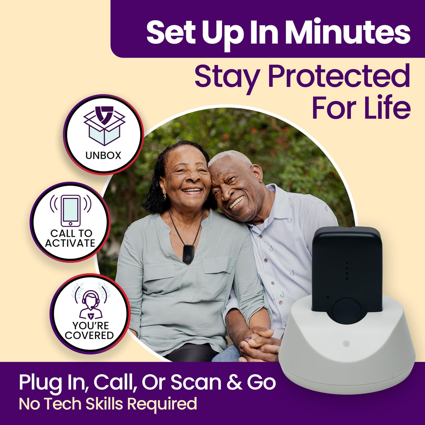 Medical Guardian MGMini | Get Help Instantly & Stay Independent | Medical Alert Device for Seniors | 24/7 Monitoring, GPS Tracking, Emergency Button | Subscription Required | Black