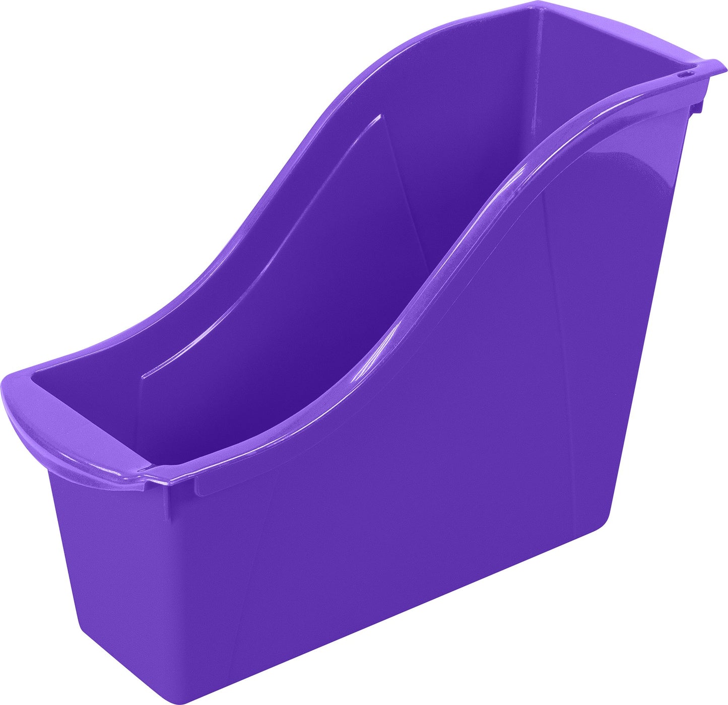 Storex Small Book Bin – Interlocking Plastic Organizer for Home, Office and Classroom, Purple, 6-Pack (71110U06C)
