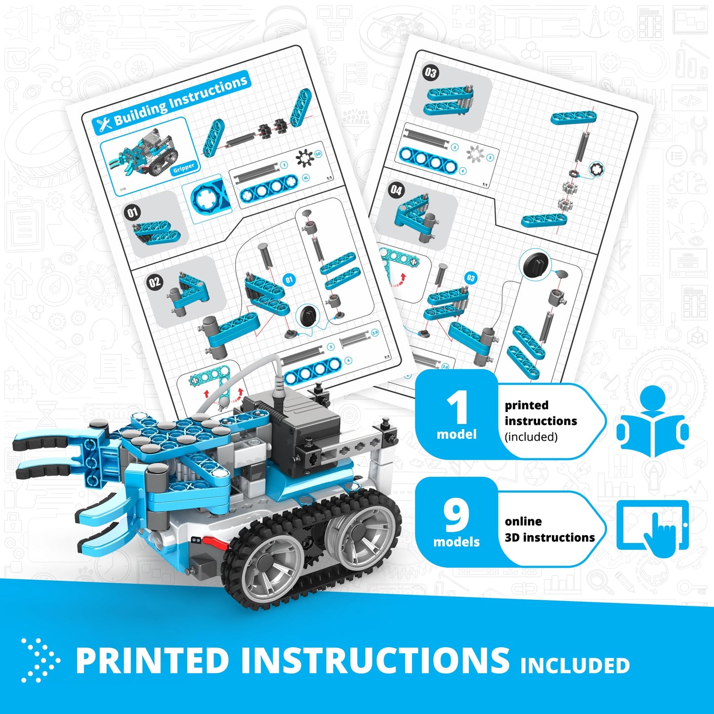ENGINO- Inventor STEM Toys, Robotorized GinoBot, Construction Toys for Kids 9+, STEM Building Toys, STEM Projects, Gifts for Boys & Girls