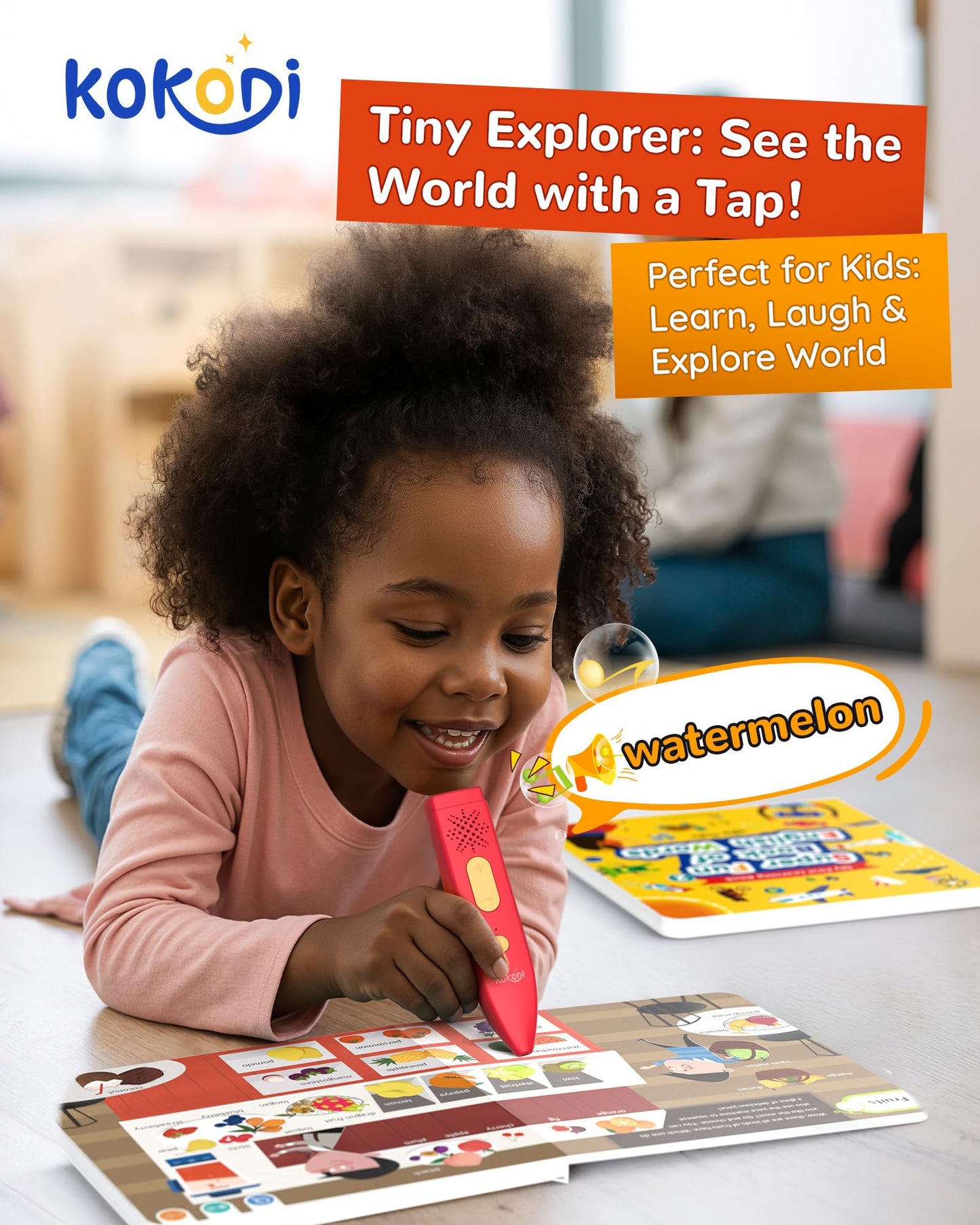 KOKODI Talking Pen Books Sets, Interactive Audio Sound Books Kids Learning Electronic Toys for Boys Girls, Autism Sensory Games, Early Educational Gifts Birthday Gifts for Toddlers Kids Age 2 3 4 5
