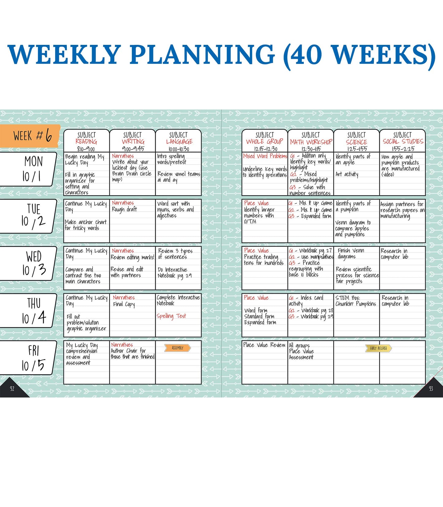 Carson Dellosa Aim High Teacher Planner 2026-2027, Undated 8" x 11" Lesson Plan Book With Stickers, Class Schedule and Weekly Calendar School Supplies, Classroom Must Haves and Homeschool Essentials