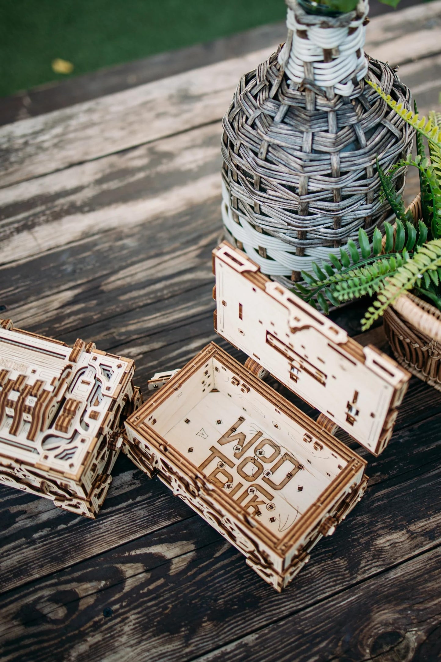 Wood Trick Enigma Chest Lock Puzzle Box Wooden 3D Puzzles for Adults to Build - Engineering DIY Project Mechanical Model Kits for Adults Wooden Models