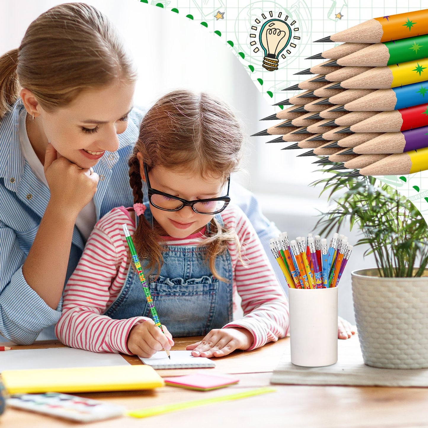 AmazingSpark 48 Pack Kindergarten Pencils for Kids Cute Pencils and Erasers for Back to School Supplies List for I'm Going to Kindergarten Spring Semester Year 2027 First Day of Classroom Reward Gift