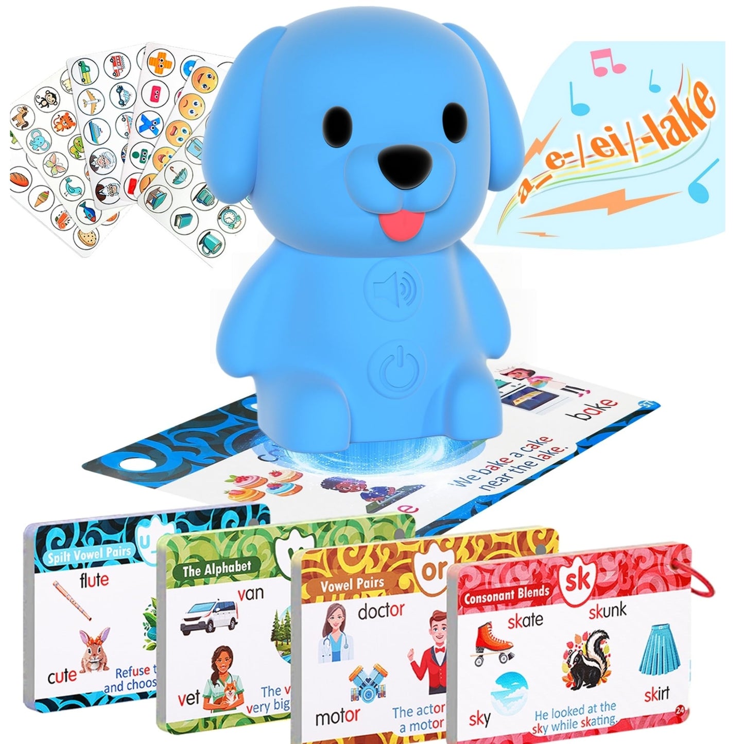 Interactive Learning Toys with Talking Pen for Preschool Education, Early Learning Activities, Electronic Educational System (Dog with Phonics)