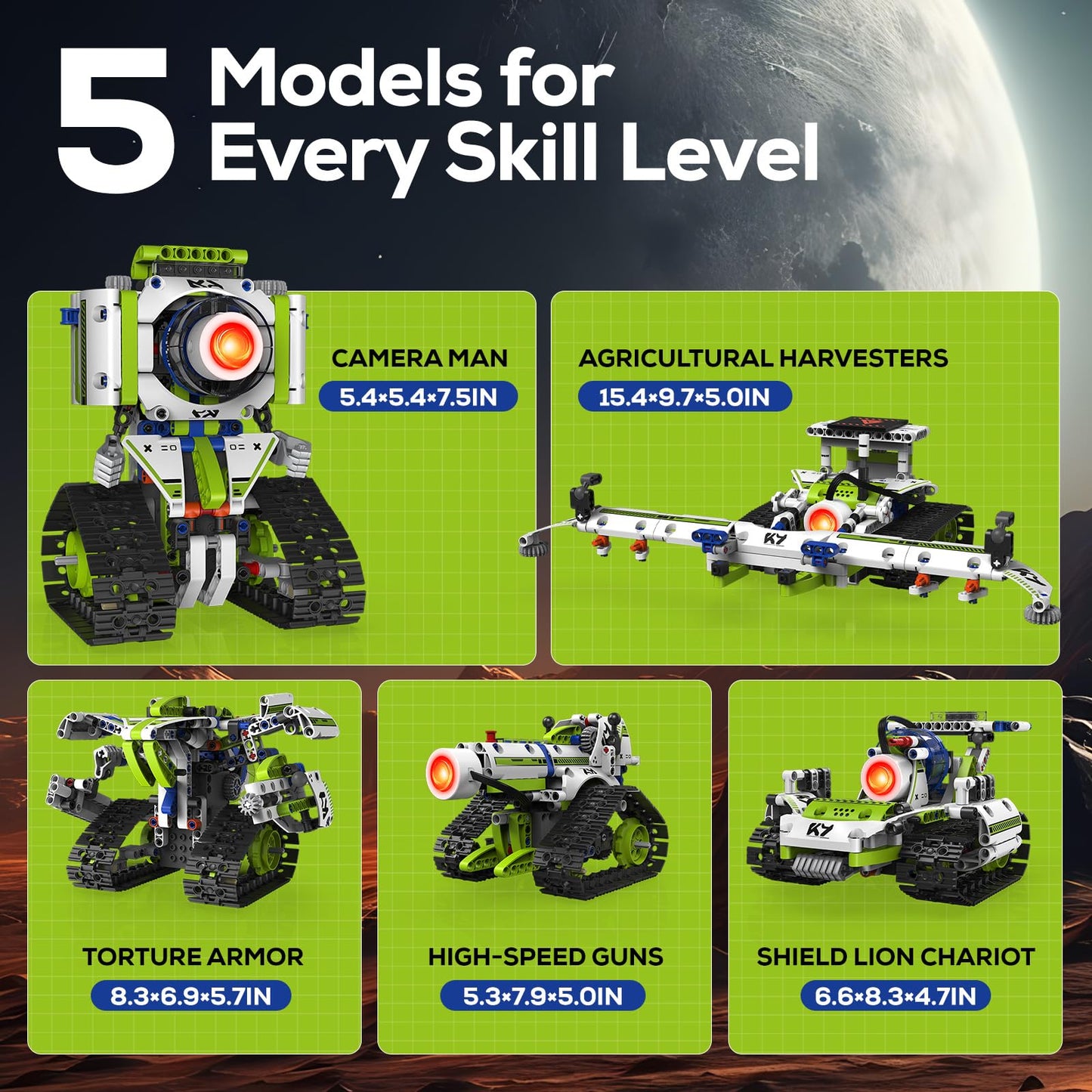 Ansnibe Robot Building Kit with APP/Remote Control STEM Gifts for Boys Age 6-16,Technic Coding Robotic Toys for Kids Birthday, Buildable 5in1 Models with 337+ Pieces