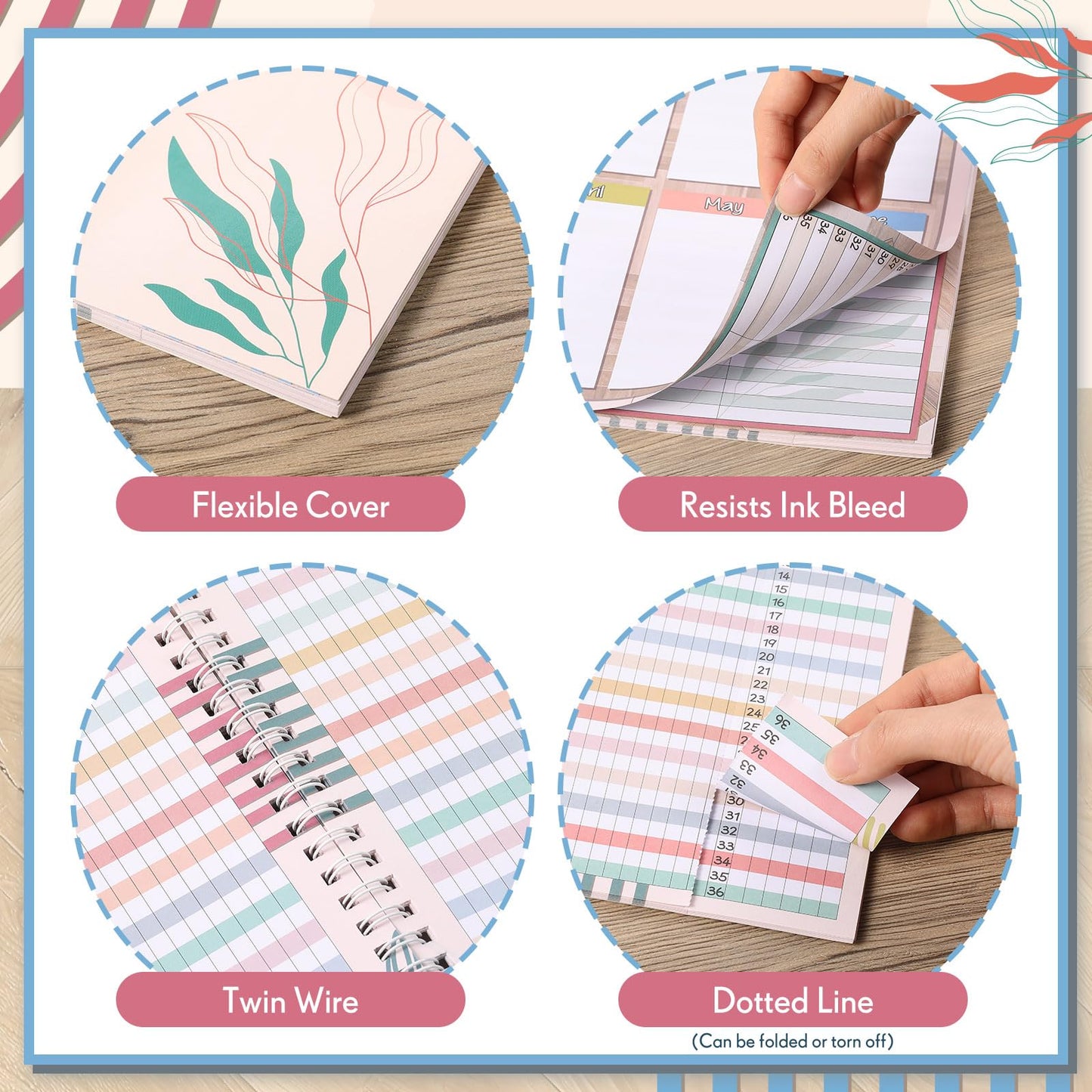 Fuyoooo Teacher Record Book Teacher Grade Books 2026-2027 Spiral Bound Record Planner 2026 Class Grade Book Office Favors for Classroom Attendance Decoration Double Sided(True to You)
