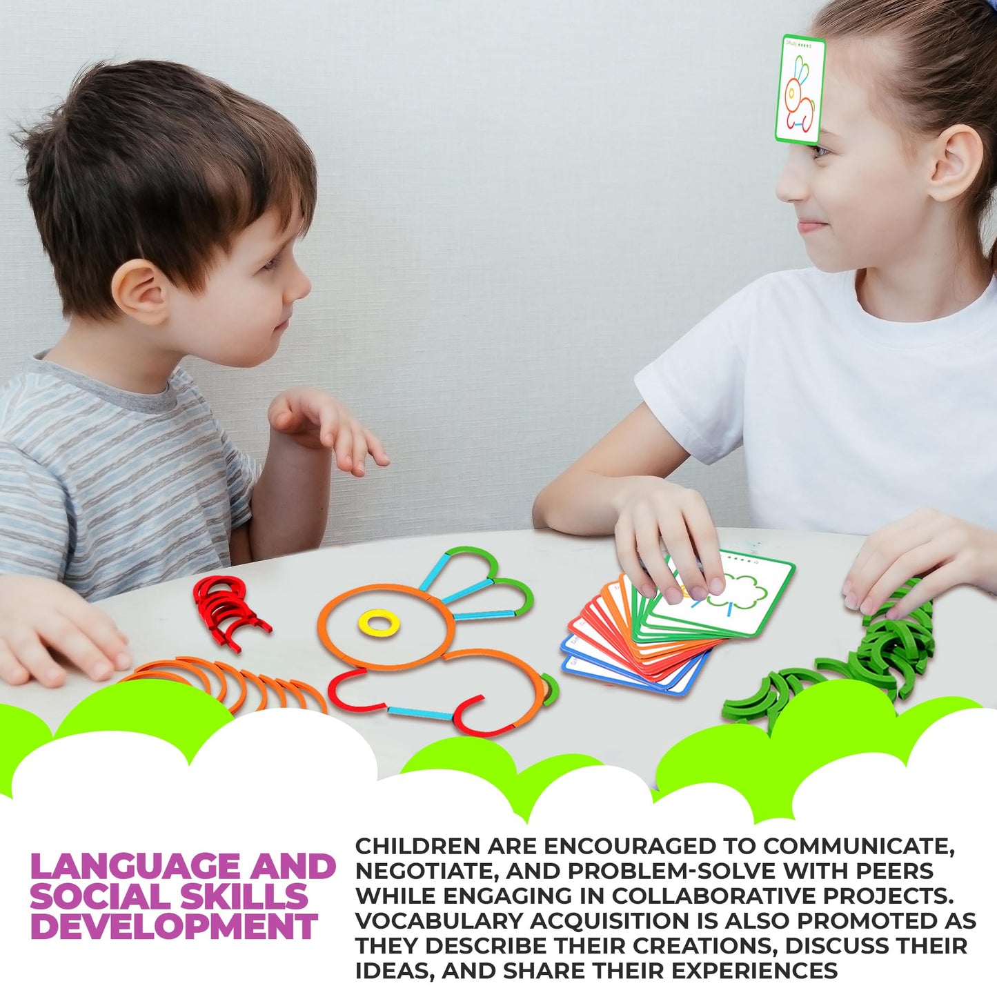 puzgic Stem Kids Toys for Creative Learning Building Educational Resources Kids Toy for Preschool and Kindergarten 3 4 5 6 Years Old Boys and Girls Brain Teaser Smart Sticks Toys
