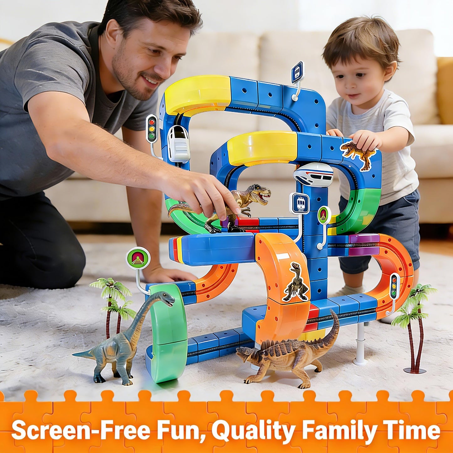 3D Gravity-Defying Electric Train Set – 140 Pcs DIY Flexible Cube Track, Build Any Track You Imagine, Safe & Durable STEM Toy for Kids 3-12, Encourages Creativity & Problem-Solving
