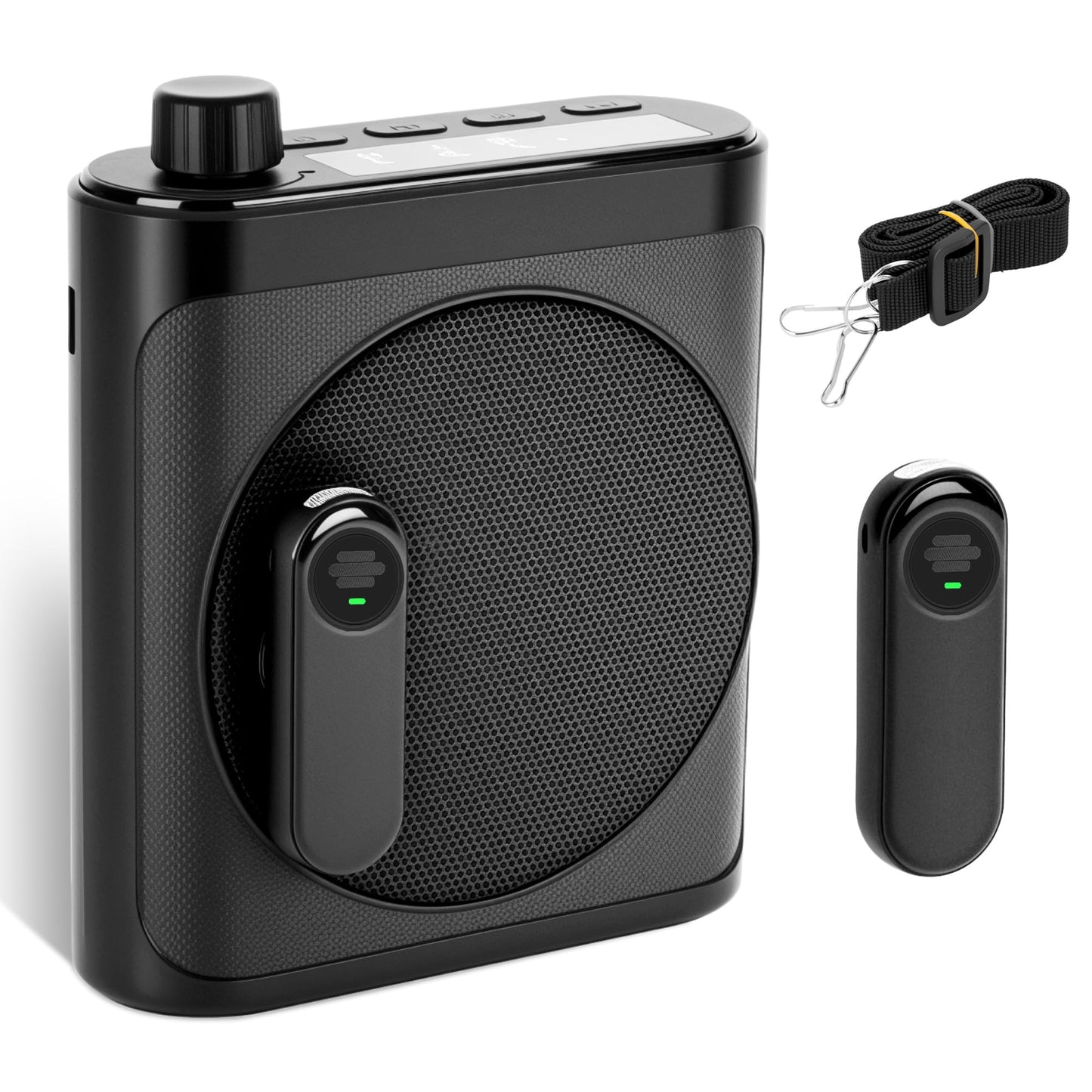 Sunnymark Wireless Voice Amplifier with 2 Wireless Microphones (Magnetic Lavalier), Portable Voice Amplifier for Teachers, Fitness, Classroom, Bluetooth Speaker Include Dual Microphone for Yoga