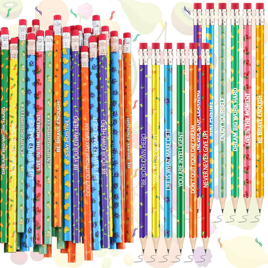 Gersoniel 240 Pcs Scented Pencils Bulk for Kids Inspirational Motivational Cute Fun Fruit Wood Graphite Pencils with Erasers for School Classroom Office Students Girls Boys Gifts Supplies