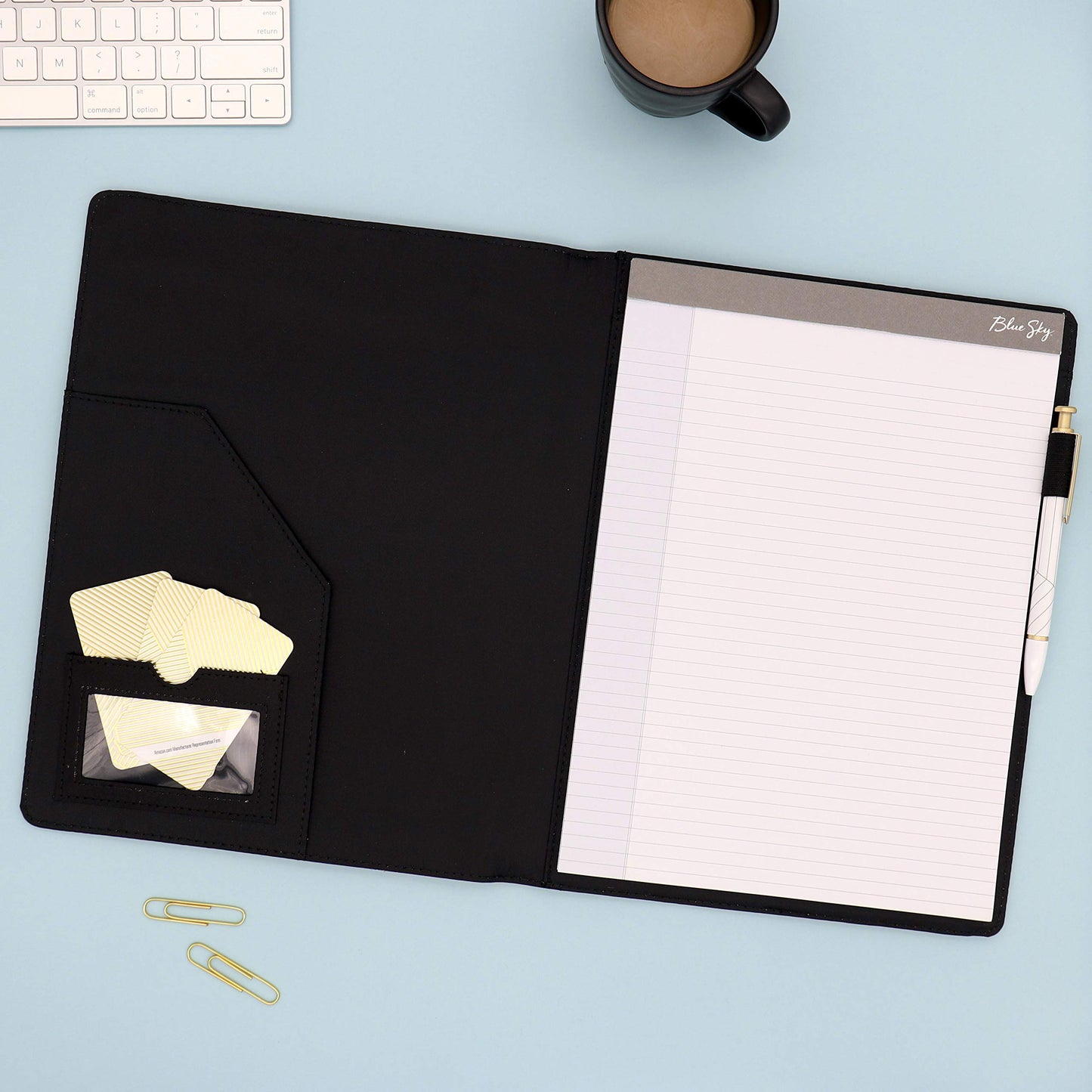 Blue Sky Professional Padfolio: Comprehensive Portfolio and Efficient Document Organizer, Ideal Business Accessory for Modern Professionals, 9.5" x 12"