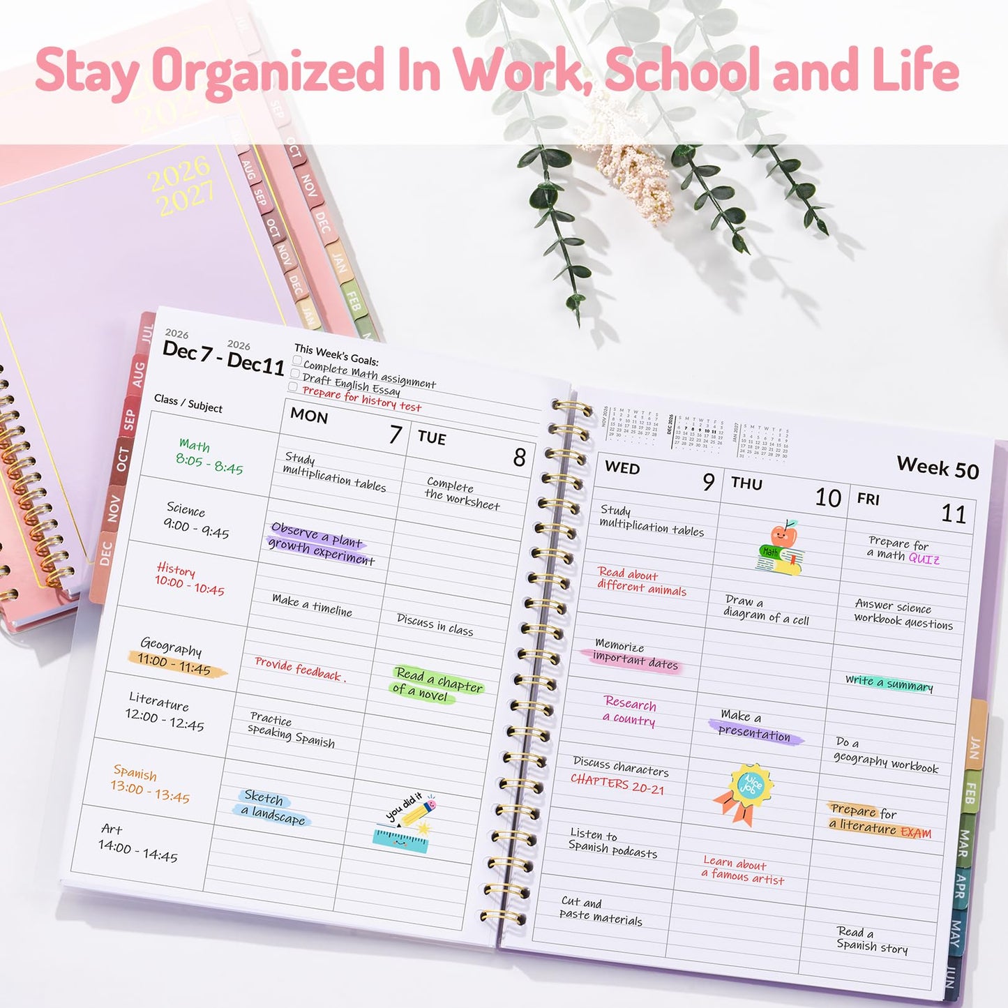 Teacher Planner 2026-2027, Forvencer Academic Planner 2026-2027, Jul 2026 - Jun 2027, 8.5"x11", Weekly & Monthly Planning Book with 7 Periods, School Agenda for Teacher Student Homeschool, A4, Black