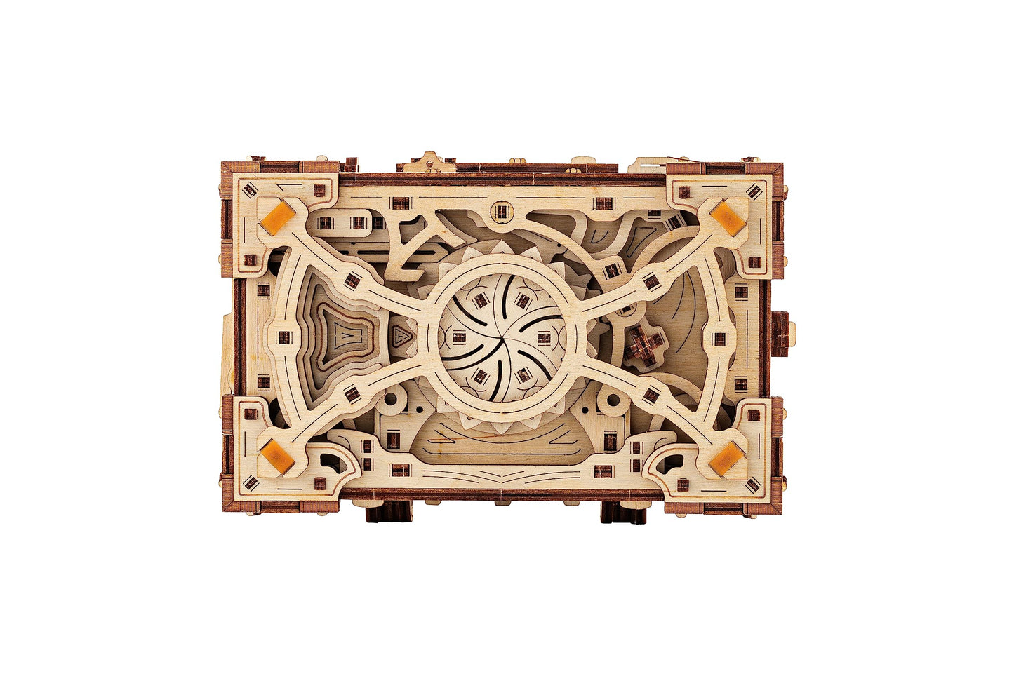 Wood Trick Enigma Chest Lock Puzzle Box Wooden 3D Puzzles for Adults to Build - Engineering DIY Project Mechanical Model Kits for Adults Wooden Models