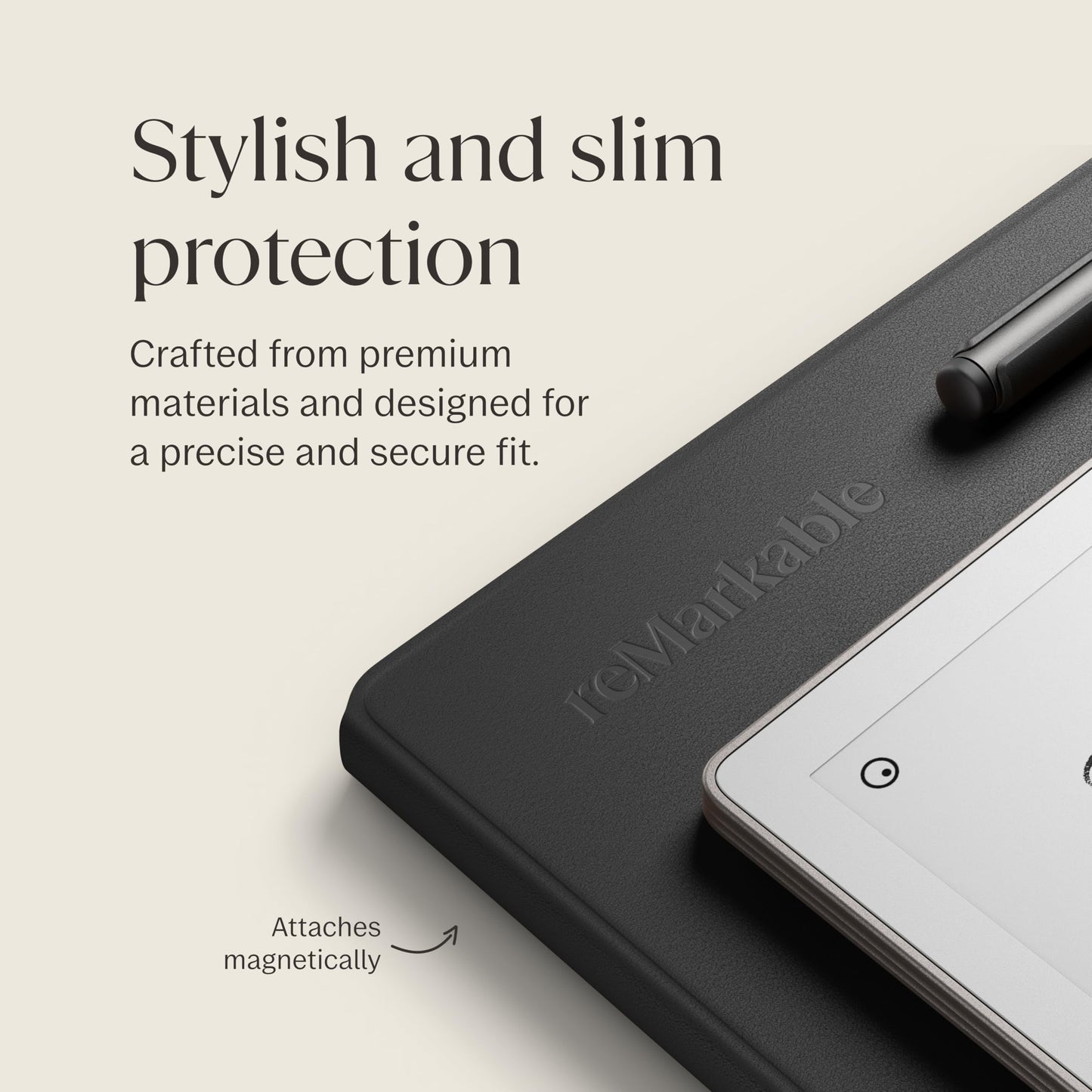 reMarkable Paper Pro Bundle – Premium Leather | Includes 11.8” reMarkable Paper Tablet, Marker Plus Pen with Eraser, and a Book Folio Cover in Black Leather
