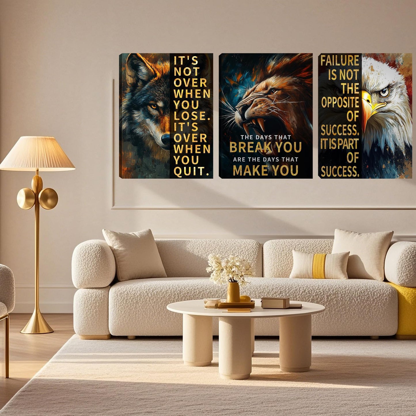 3 Panel Print Canvas Wall Art Motivational Office Wall Decor Painting Inspirational Posters Modern Inspiring Artwork for Home Living Room Bedroom Wall Decor Office Wall Art Ready to Hang - 36"Wx 16"H