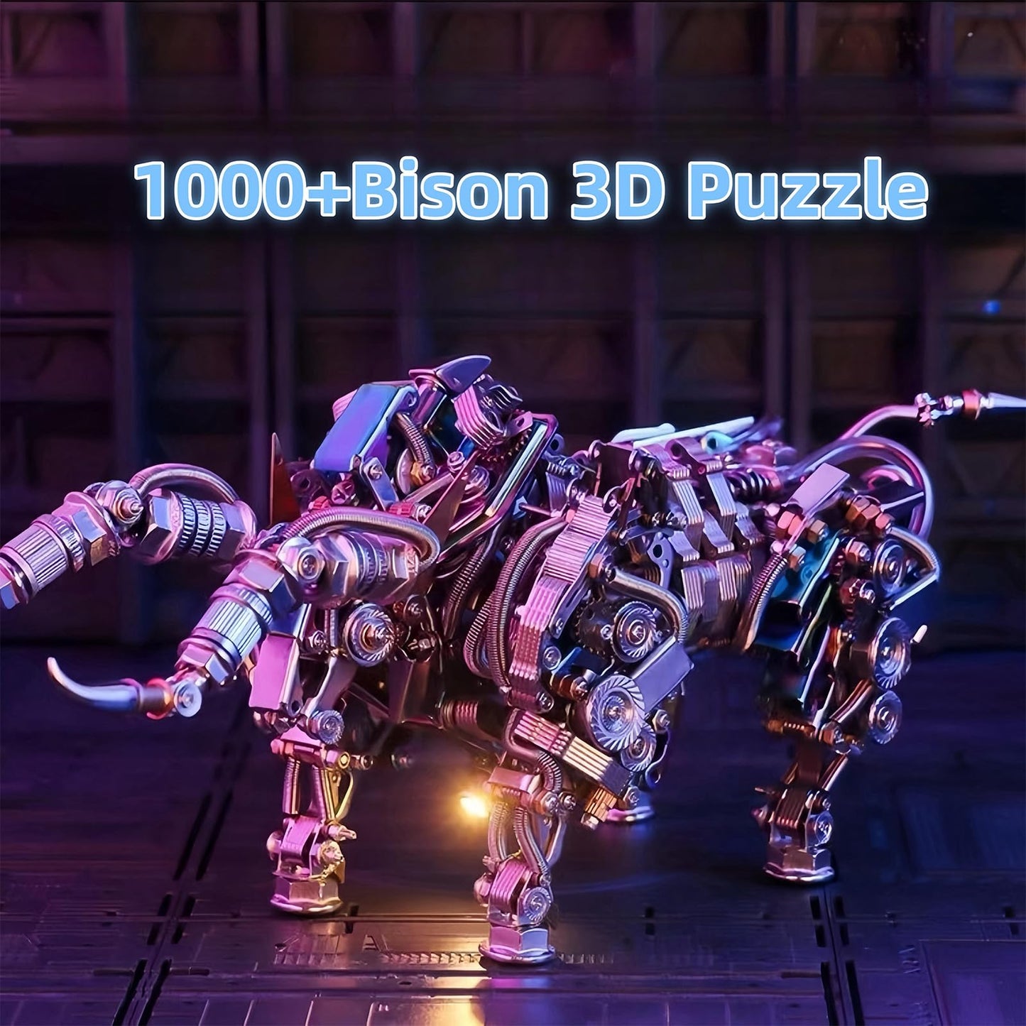 ZUNPINSPACE 3D Metal Puzzle for Adults Bison Model Kits 3D Metal Puzzles Mechanical Bulls Building Blocks Difficult DIY Assembly - High-end Gifts for Men
