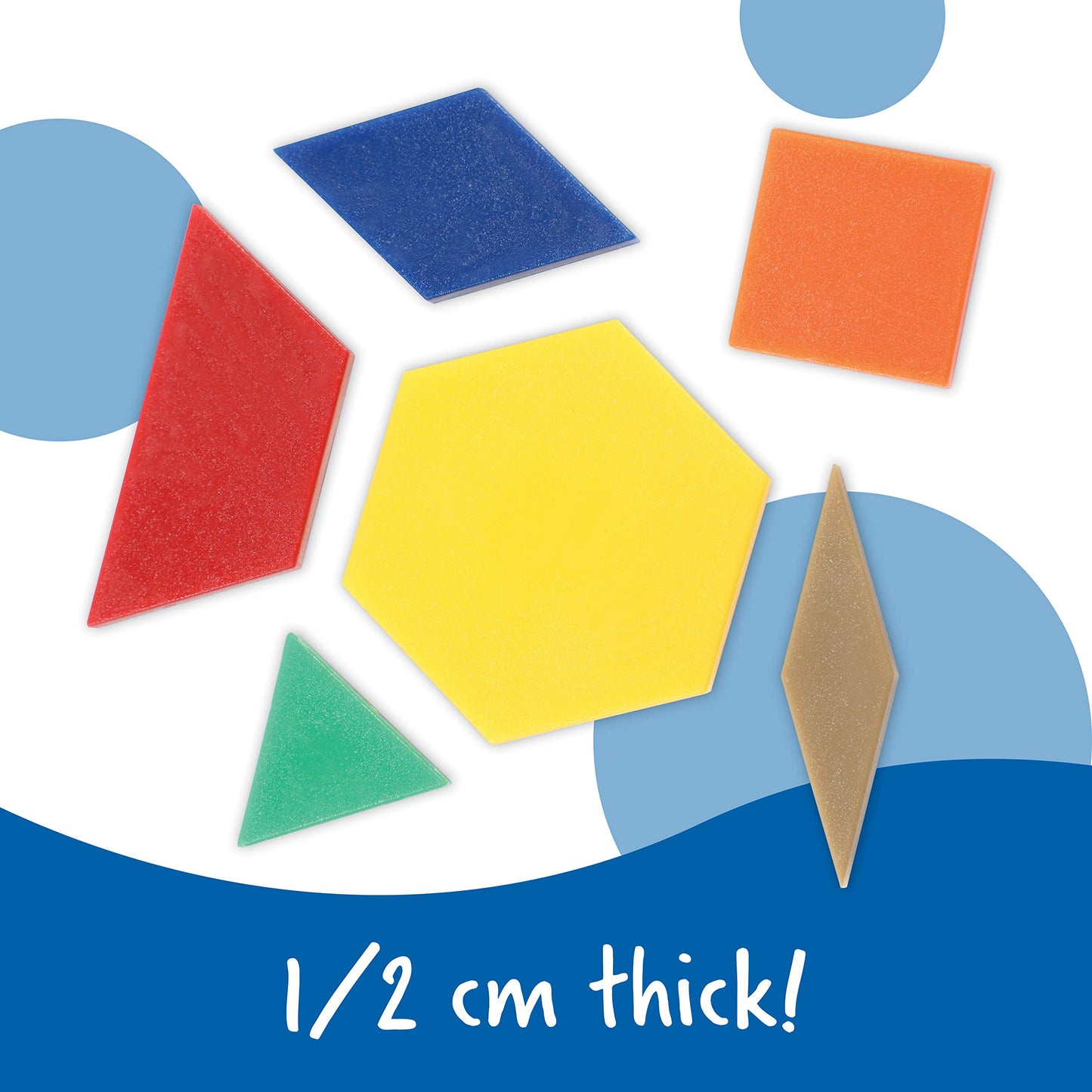 Learning Resources Plastic Pattern Blocks 250 Set - Classroom Must Haves, Math Teaching Tools, Homeschool Supplies, Math Manipulatives