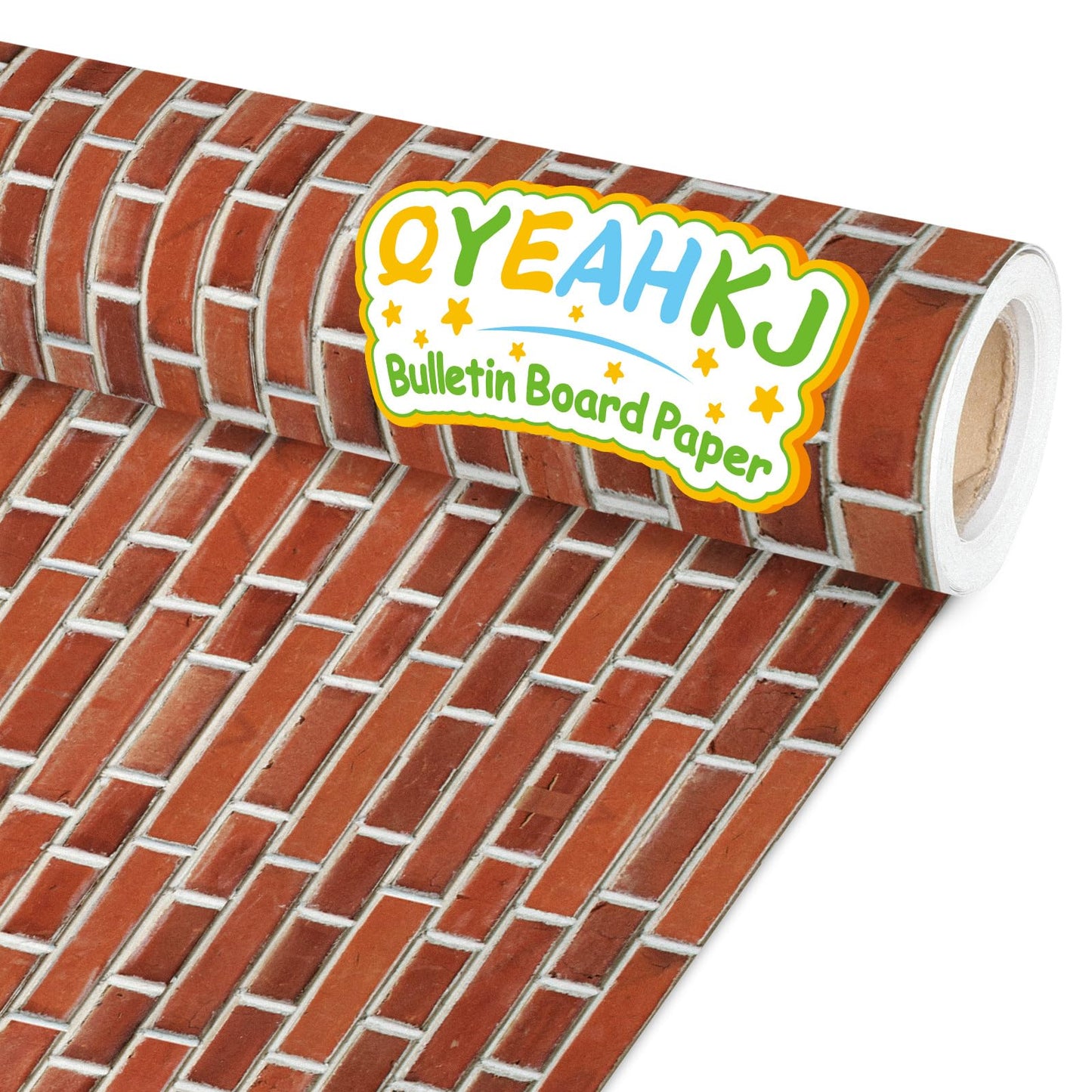 Qyeahkj Red Brick Bulletin Board Paper Roll Fireplace Bulletin Board Background Paper Fade Resistant Chimney Classroom Decoration Poster Art Craft Home Wall Education Decoration Supplies 17.7in x 20ft