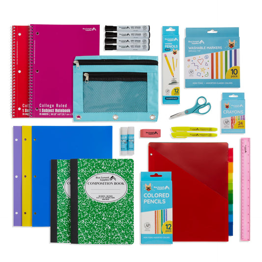 Blue Summit Mega Kindergarten and 1st Grade School Supplies Kit, School Supplies for Kindergarten for Boys and Girls, Mega Bulk Box with 71 Pieces