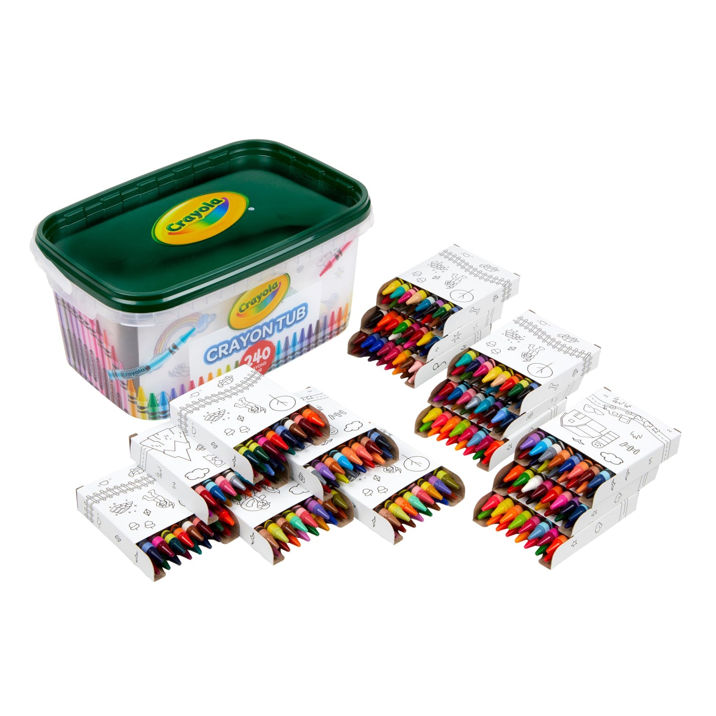 Crayola Crayon Tub (240ct), Bulk Crayons for Kids, Spring Craft Supplies, Classroom Coloring Gifts for Kids & Toddlers, Ages 3+ [Amazon Exclusive]