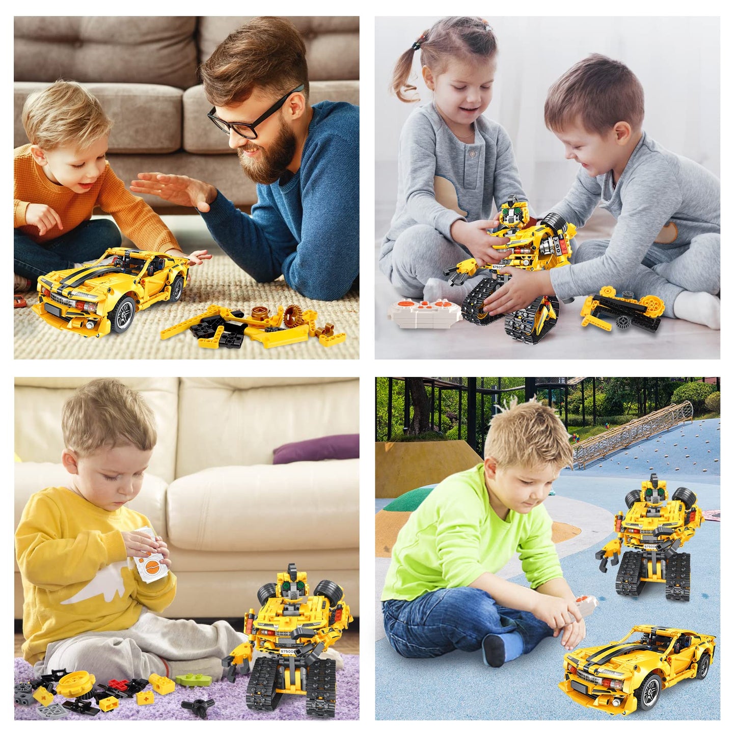 Sciencow 2-in-1 Build a Robot Kit, Remote & APP Controlled Robotic Building Blocks Toys STEM Projects for Kids Ages 8 9 10 11 12 13 14,Chirstmas Birthday Gift for Boys (RC Car)