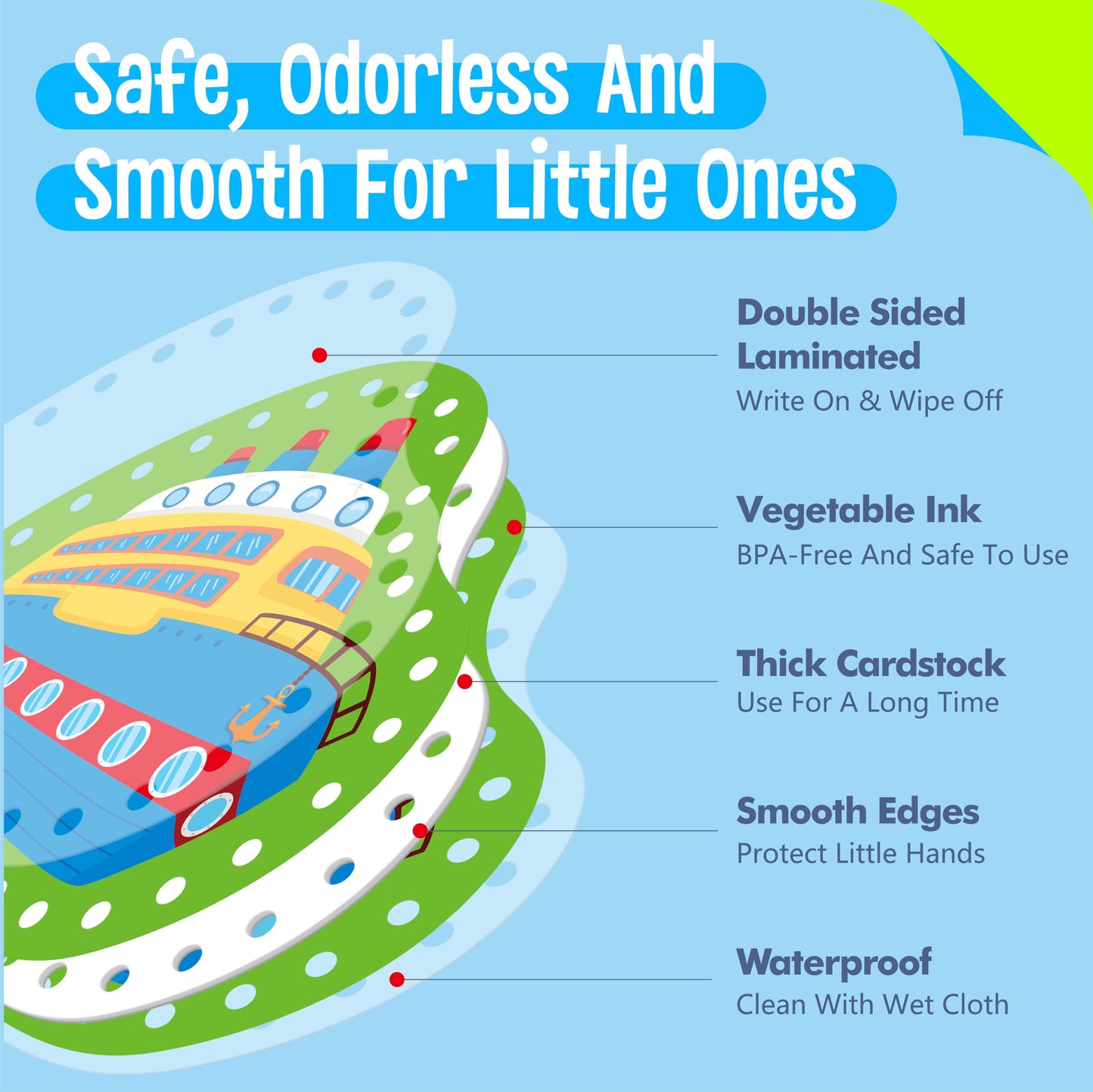 SpriteGru 9 Pieces Kids Lacing Cards, Double Sided Vehicle Sewing Cards with 9 Colorful Laces, Imagination Development Lacing Toys Games for Children Educational and Learning Activity