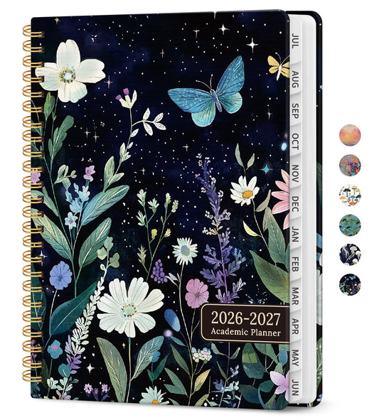 Planner 2026-2027, Academic Year Monthly and Weekly Calendar Planner, Jul 2026 - Jun 2027, Hardcover Teacher Student Planning Agenda book with Tabs, Perfect for School Office Supplies, 8.5" x 11" - Celestial