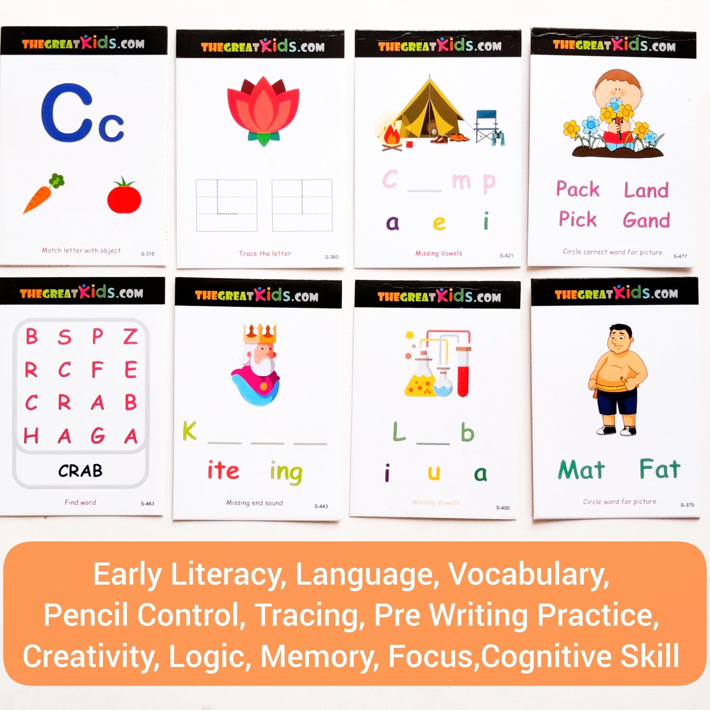 Activity Flash Cards, Workbook, Worksheet for Kids Ages 5, 6 | Toddler, Pre K, Kindergarten, Alphabet, Montessori Curriculum, Homeschooling Supplies, Preschool Early Learning