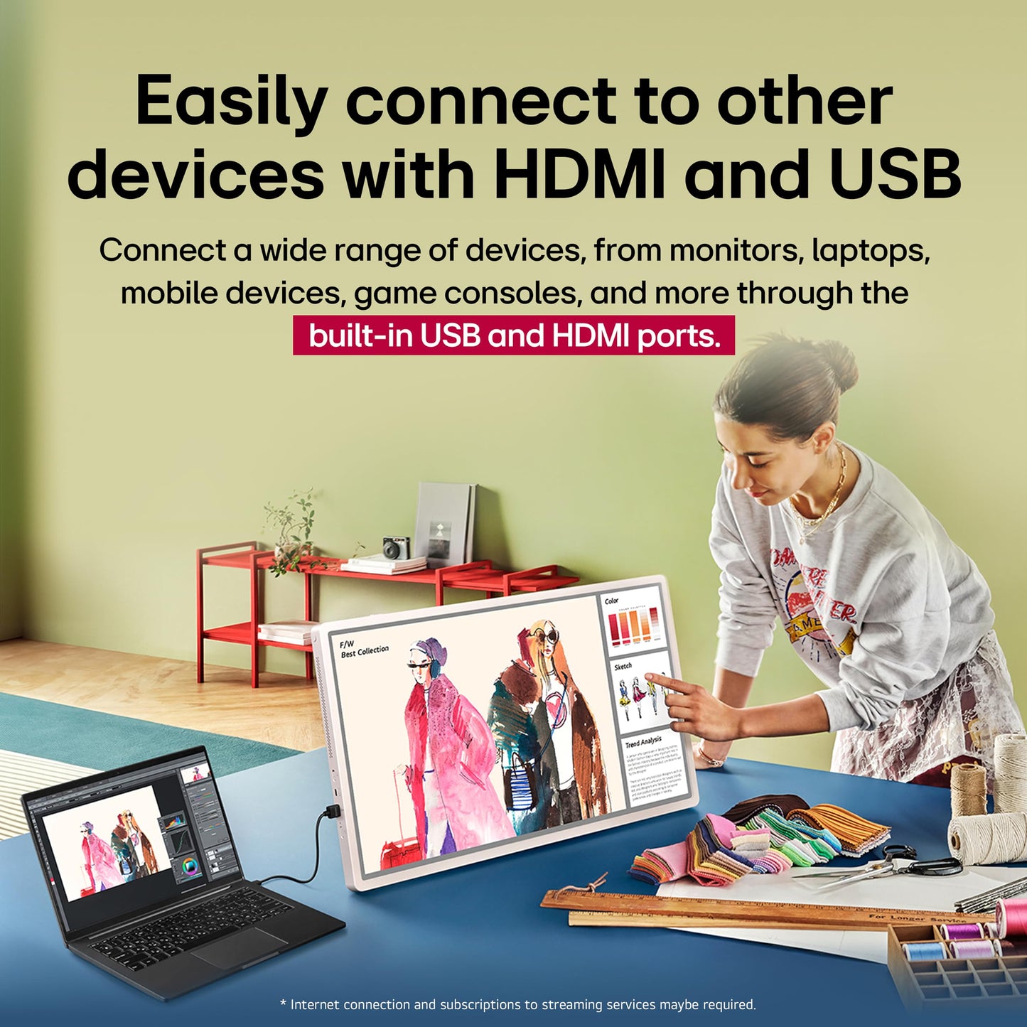 LG 27-Inch StanbyME 2 with Folio Cover, Portable Touch Screen TV, Dolby Vision, HDR10, Filmmaker Mode, Built-in Battery, Full Swivel Rotation (27LX6TYGA, 2025)